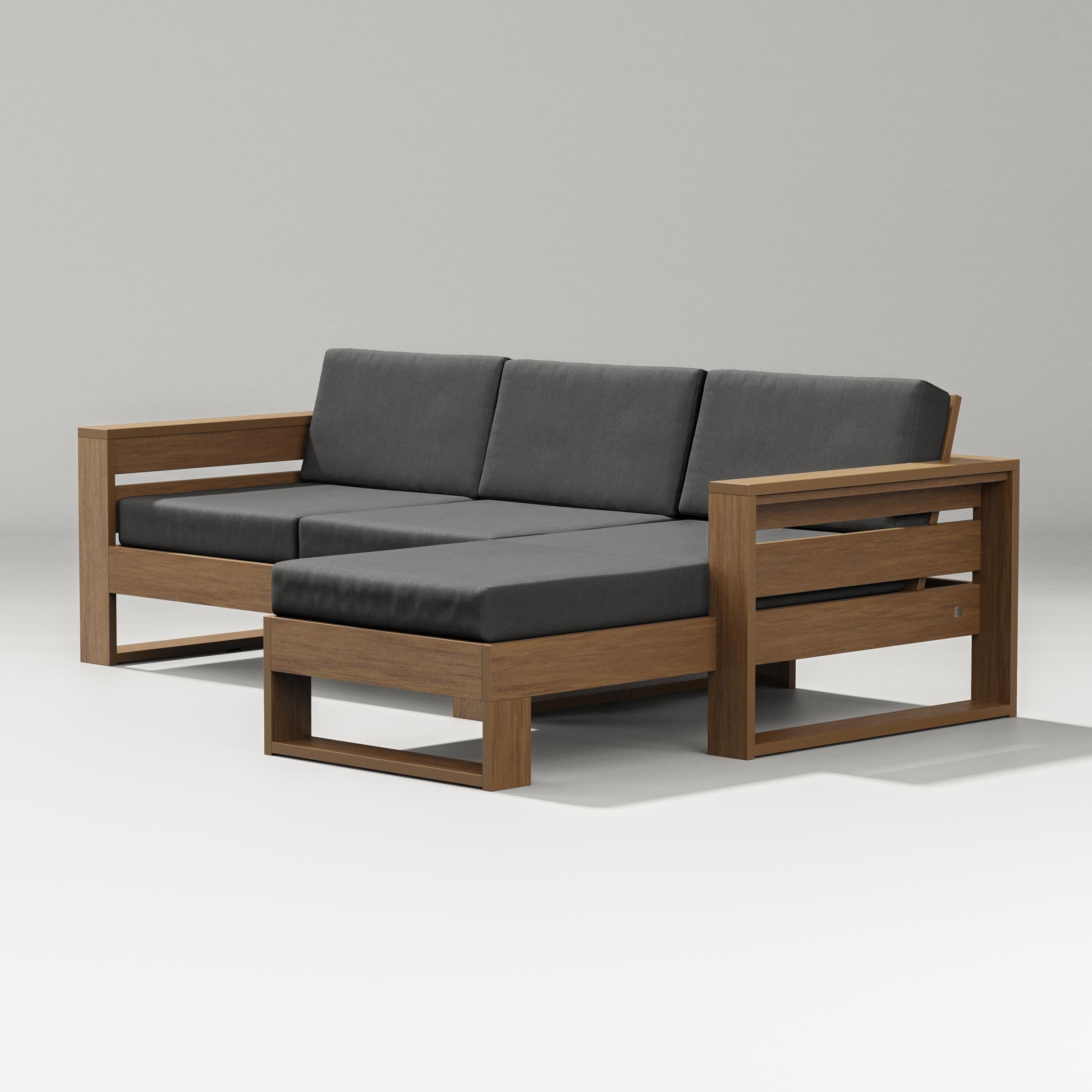 PW Designer Series Latitude Right Chaise Sectional in Natural / Spectrum Carbon