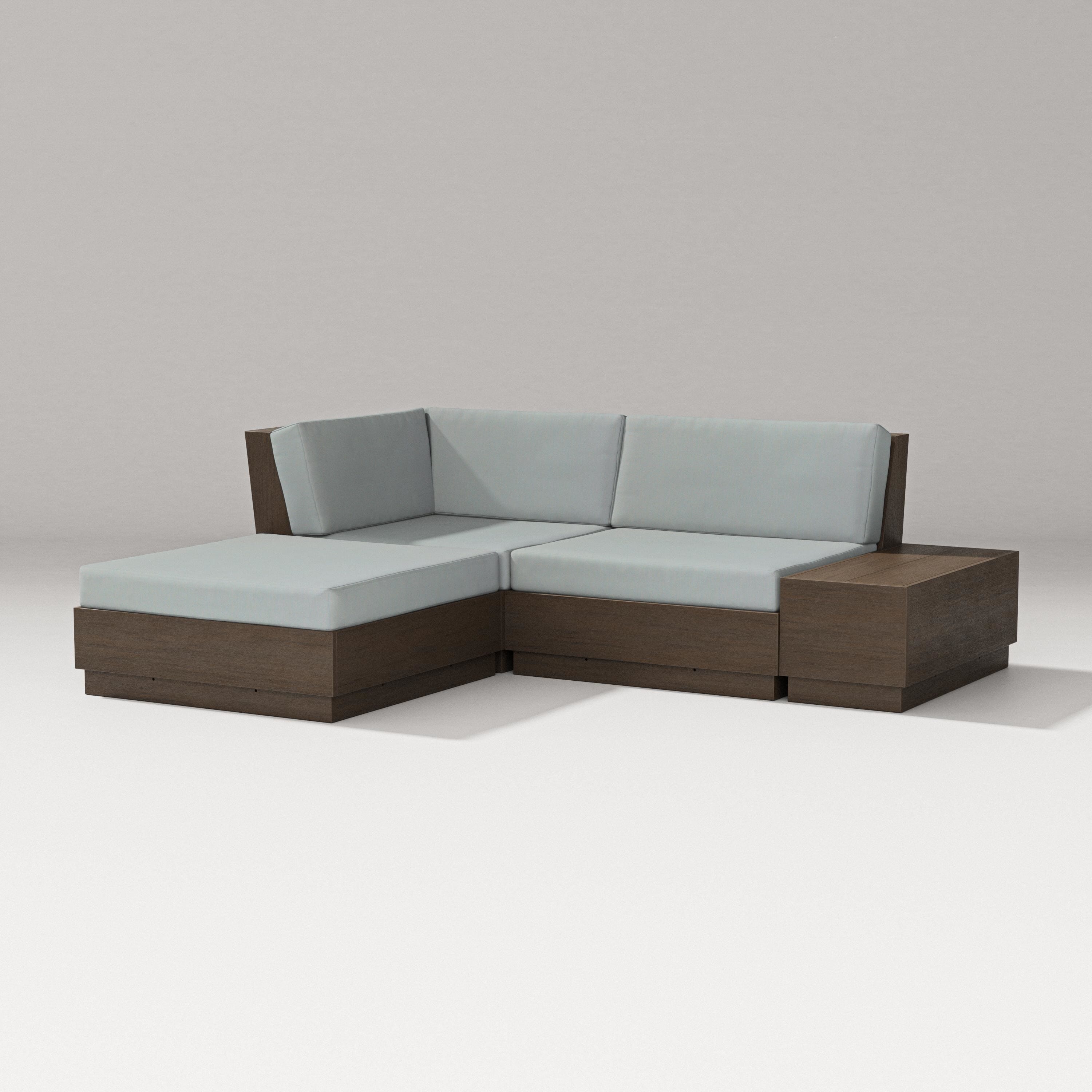 PW Designer Series Elevate Loveseat Sectional with Chaise in Kona / Spa