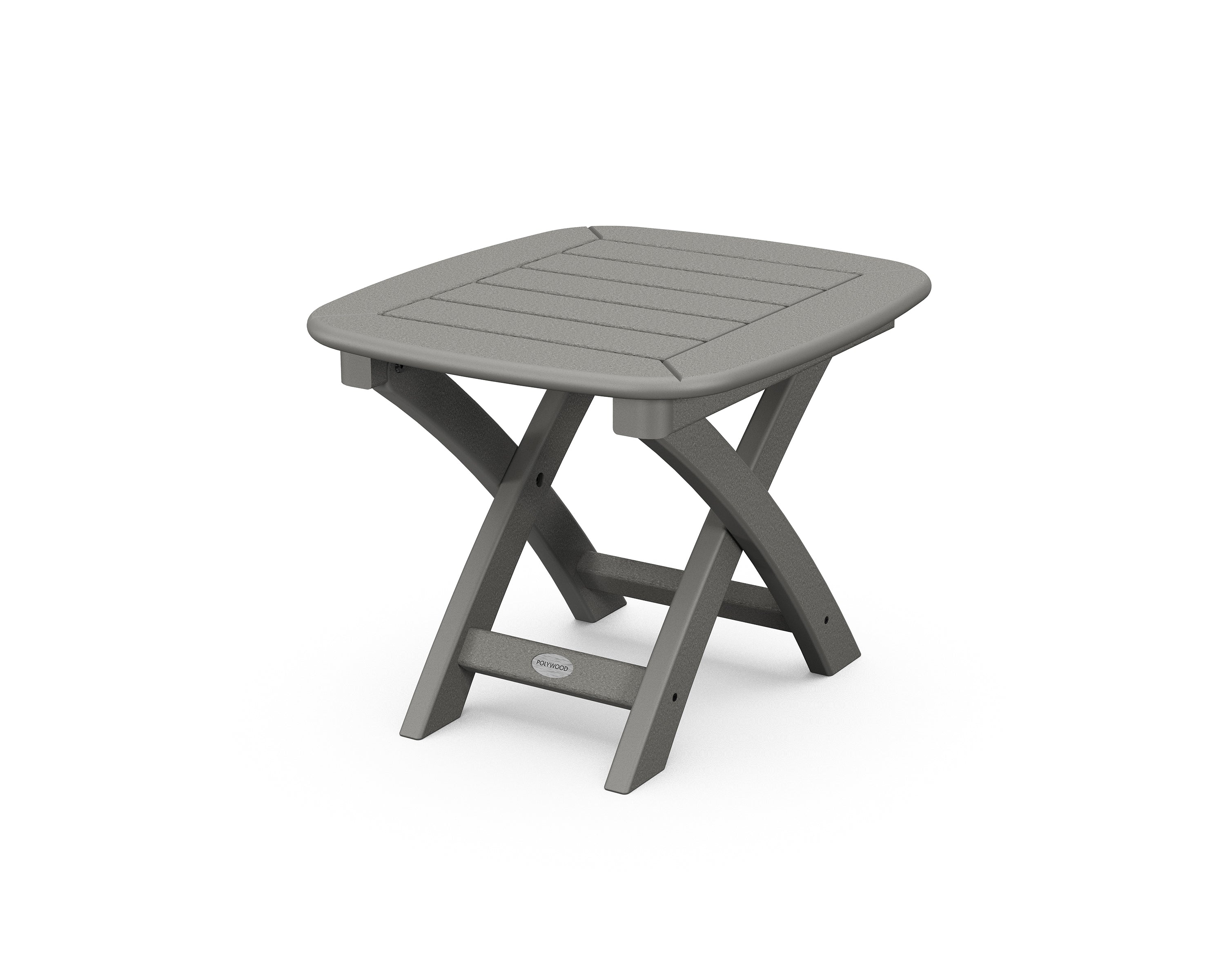 POLYWOOD Nautical 21" x 18" Side Table in Slate Grey