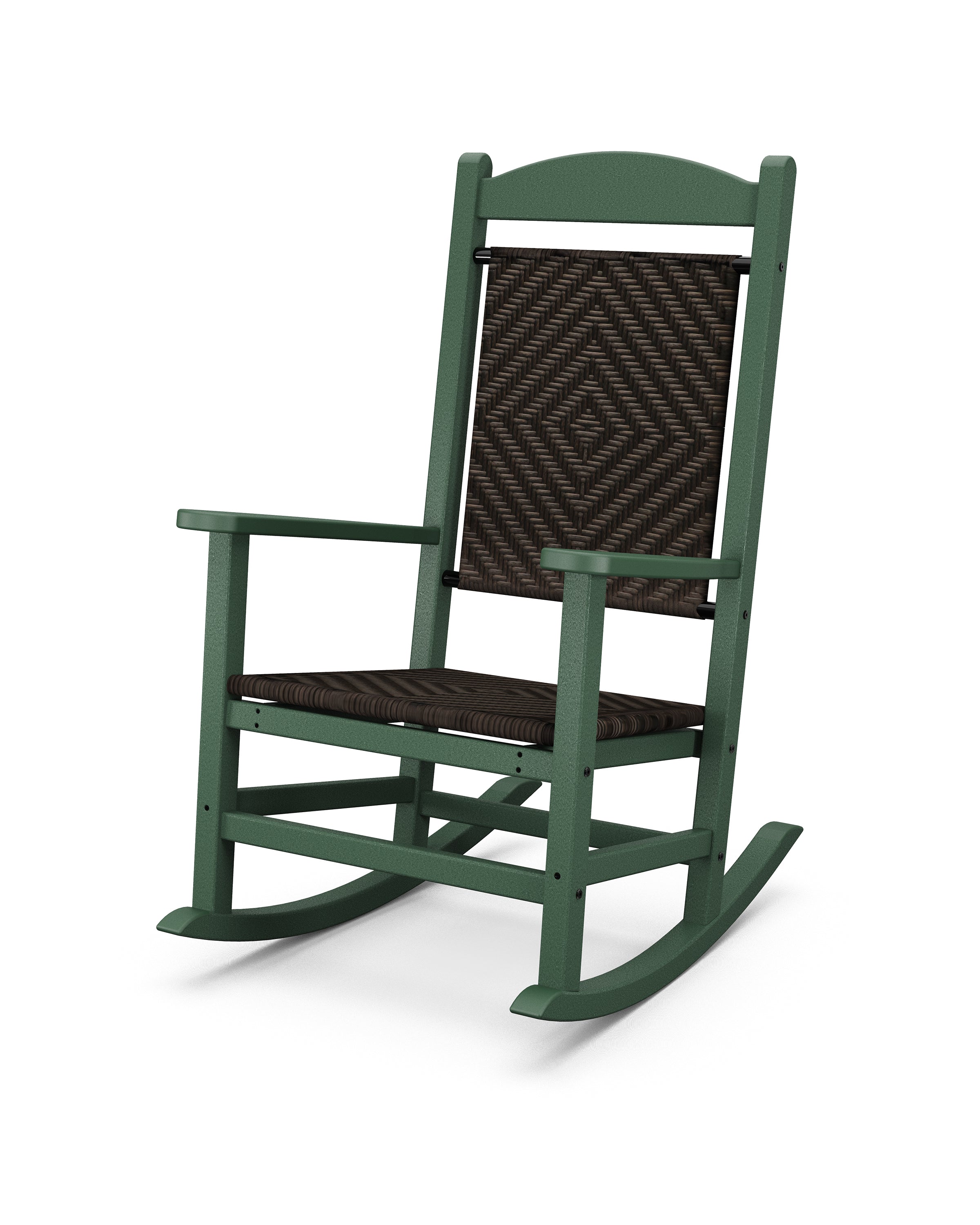 POLYWOOD® Presidential Woven Rocking Chair in Green / Cahaba