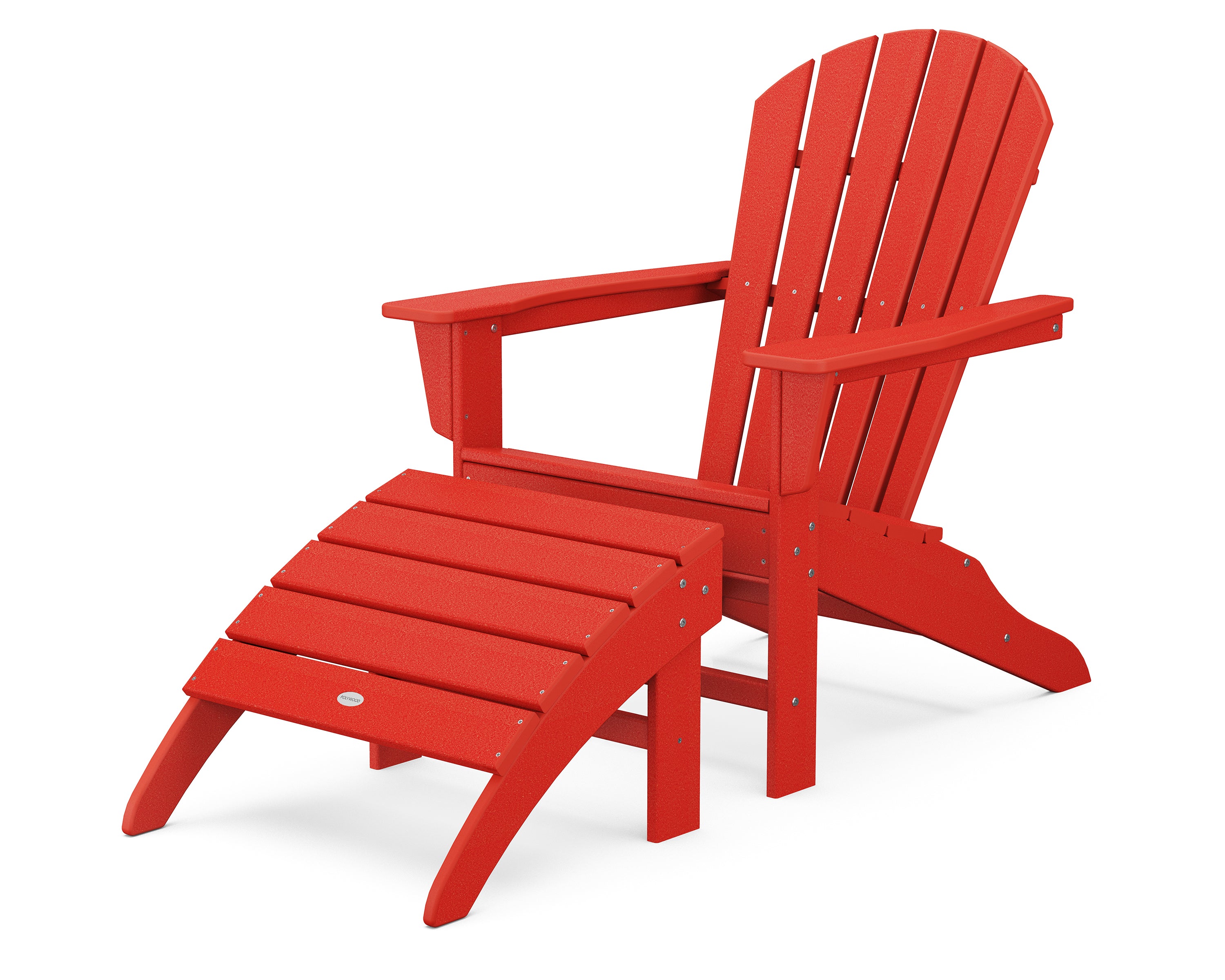 POLYWOOD® South Beach Adirondack 2-Piece Set in Sunset Red