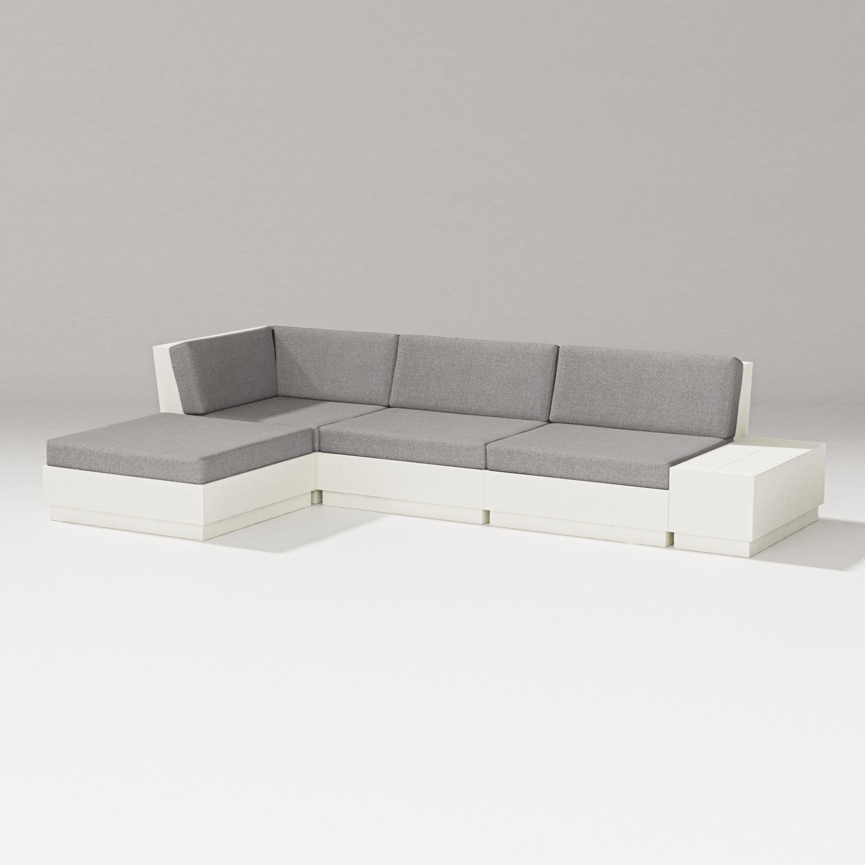 PW Designer Series Elevate Chaise Sectional in Vintage White / Grey Mist