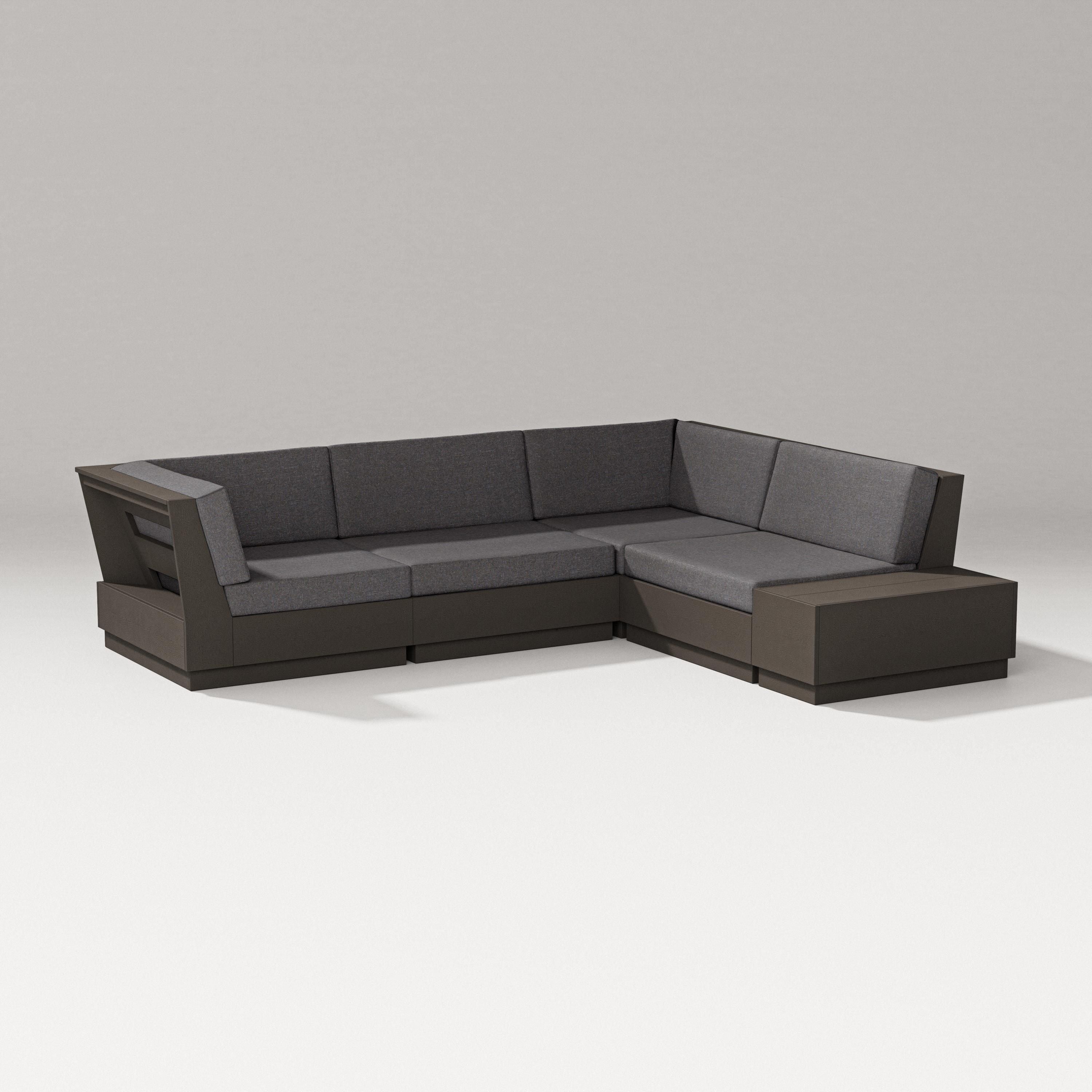 PW Designer Series Elevate Corner Sectional in Vintage Coffee / Ash Charcoal