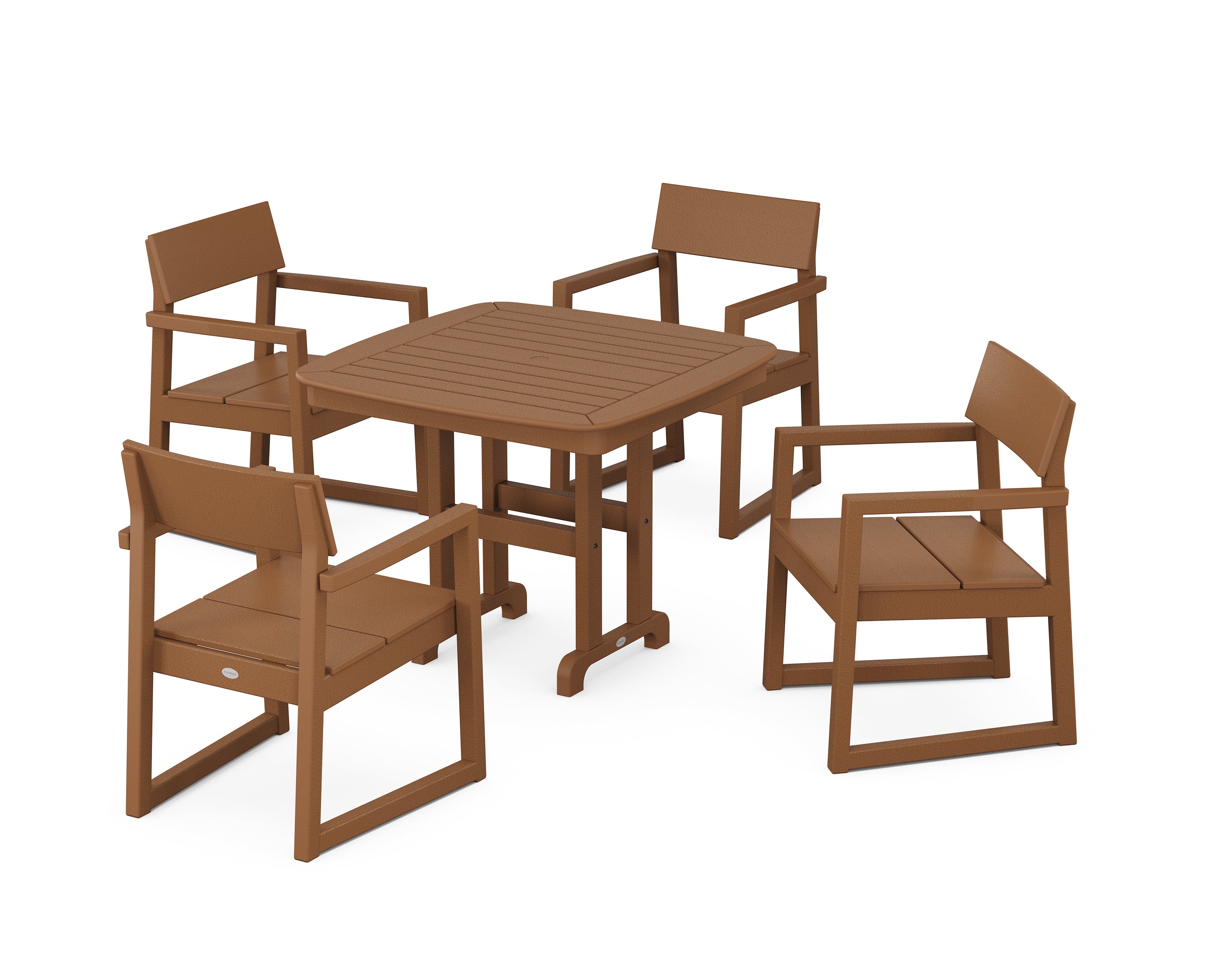 POLYWOOD® EDGE 5-Piece Dining Set in Teak