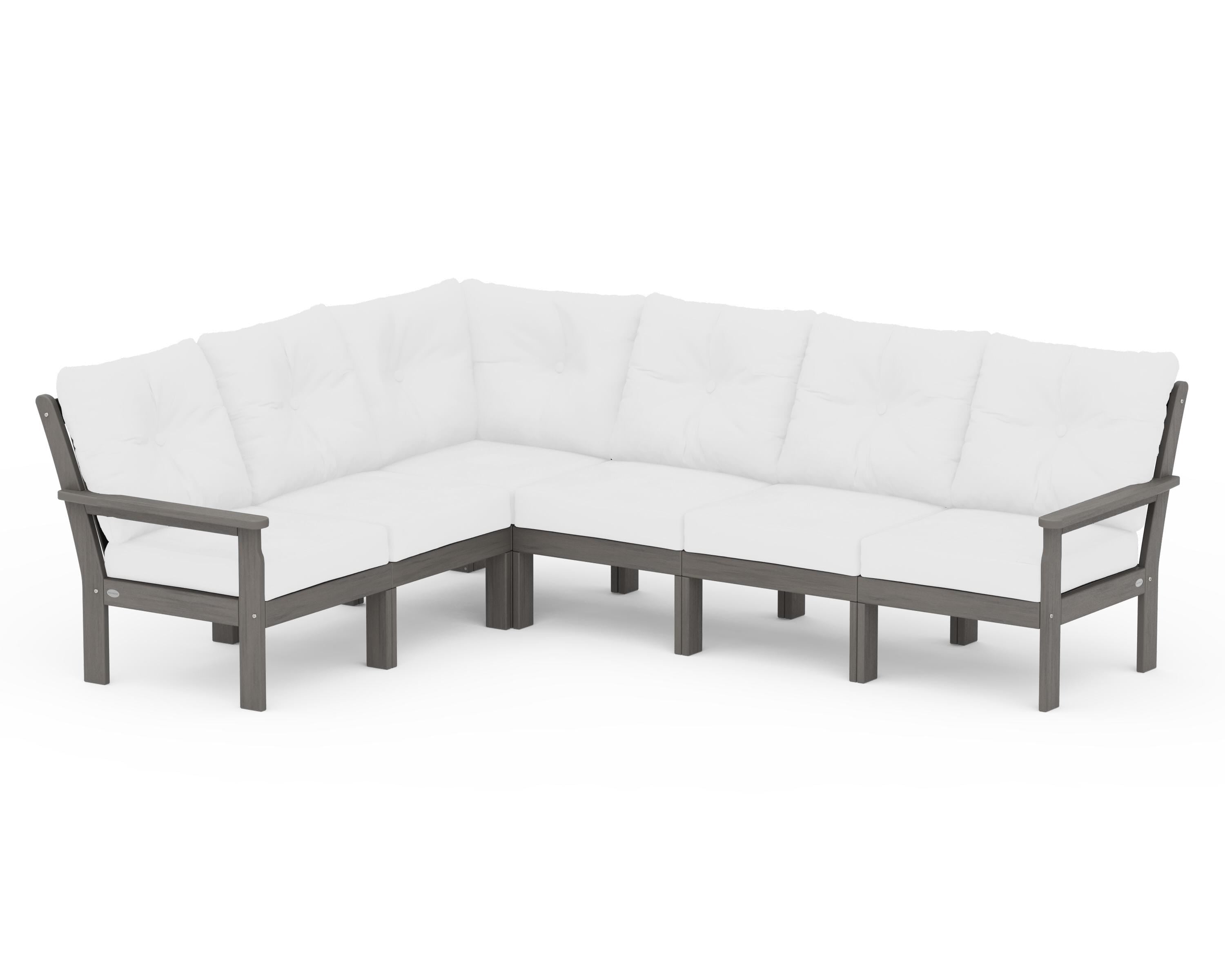 POLYWOOD Vineyard 6-Piece Sectional in Driftwood / Natural