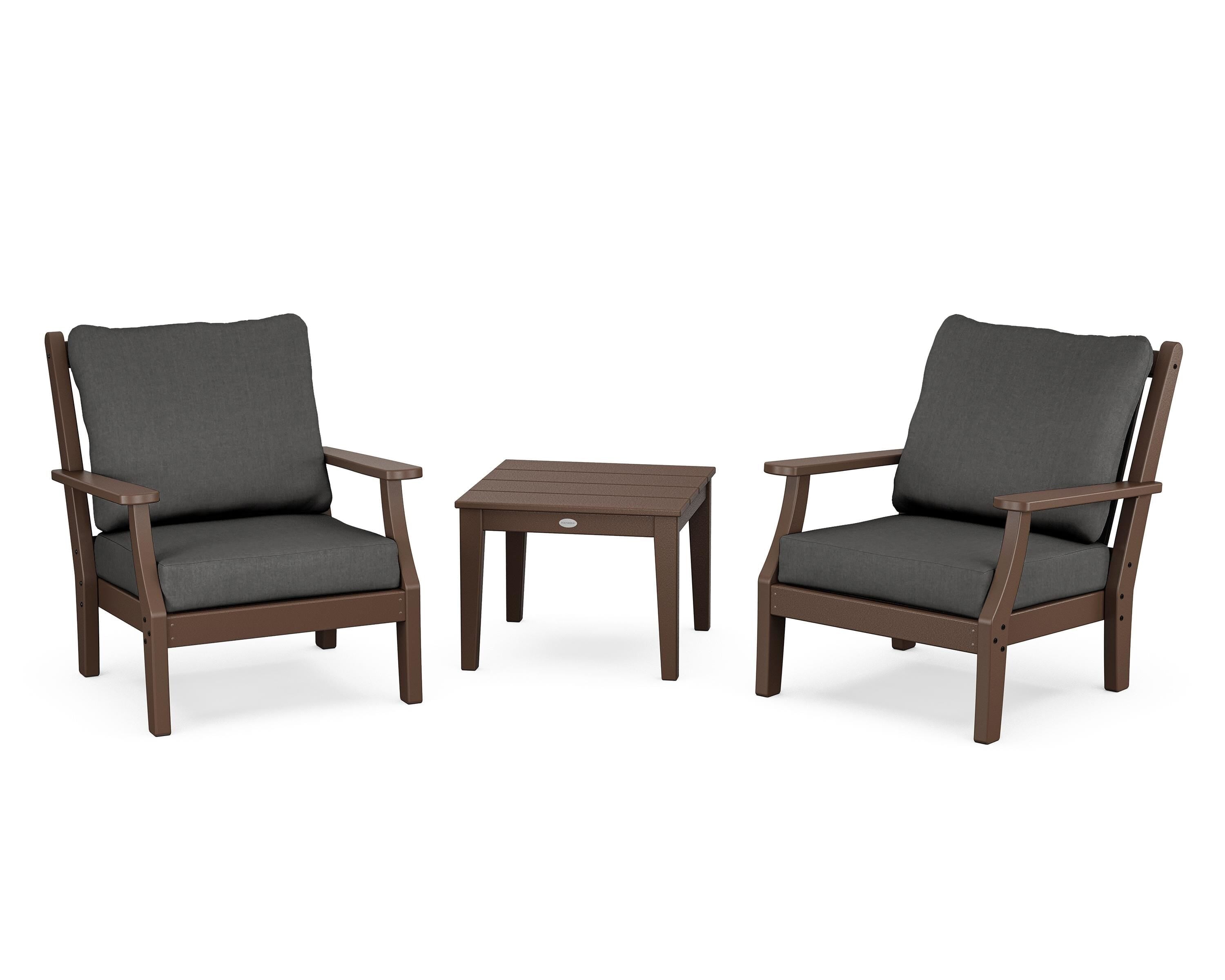 Country Living Wovendale 3-Piece Deep Seating Set in Mahogany / Spectrum Carbon