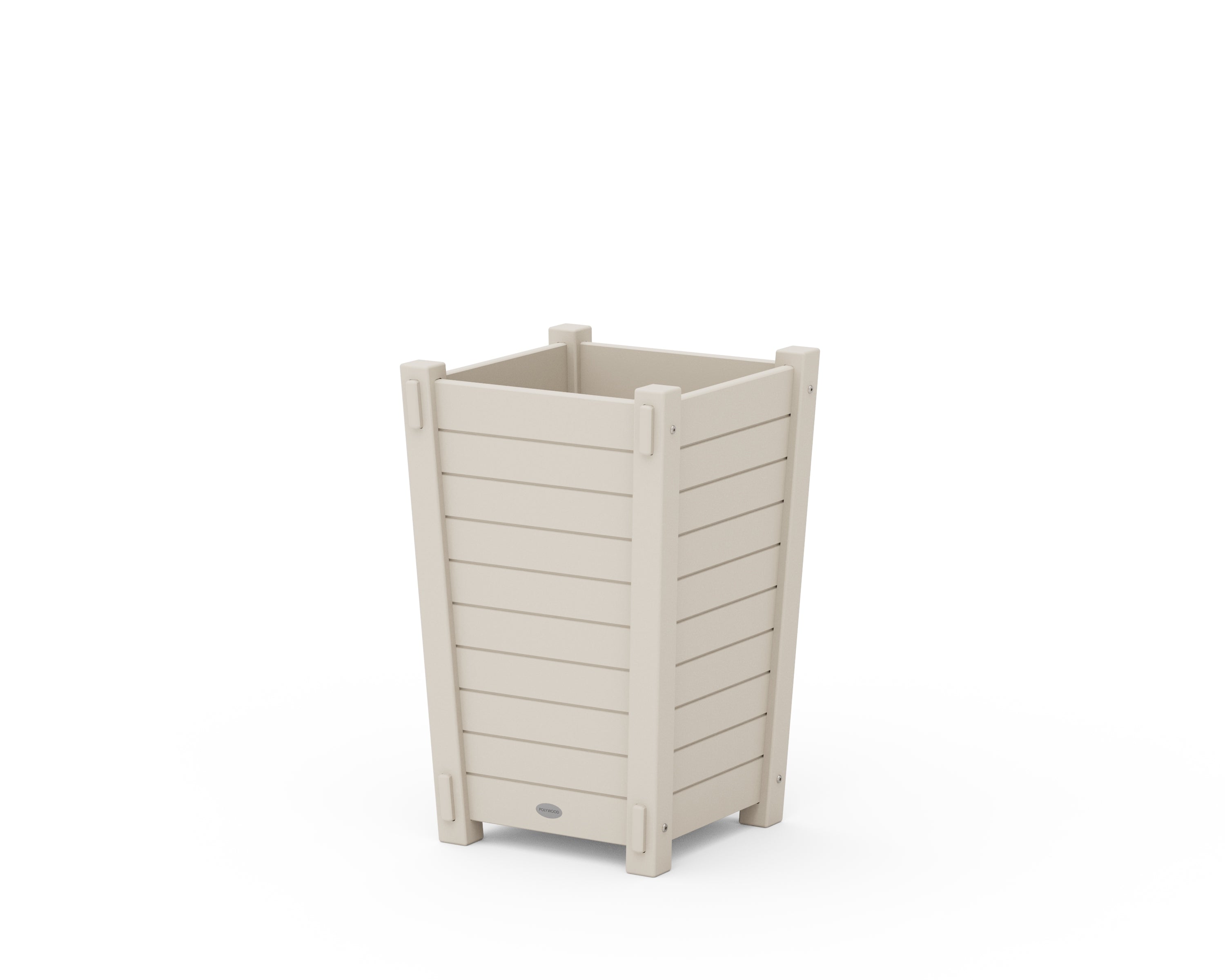 POLYWOOD Nautical Tapered Square Short Planter Box in Sand