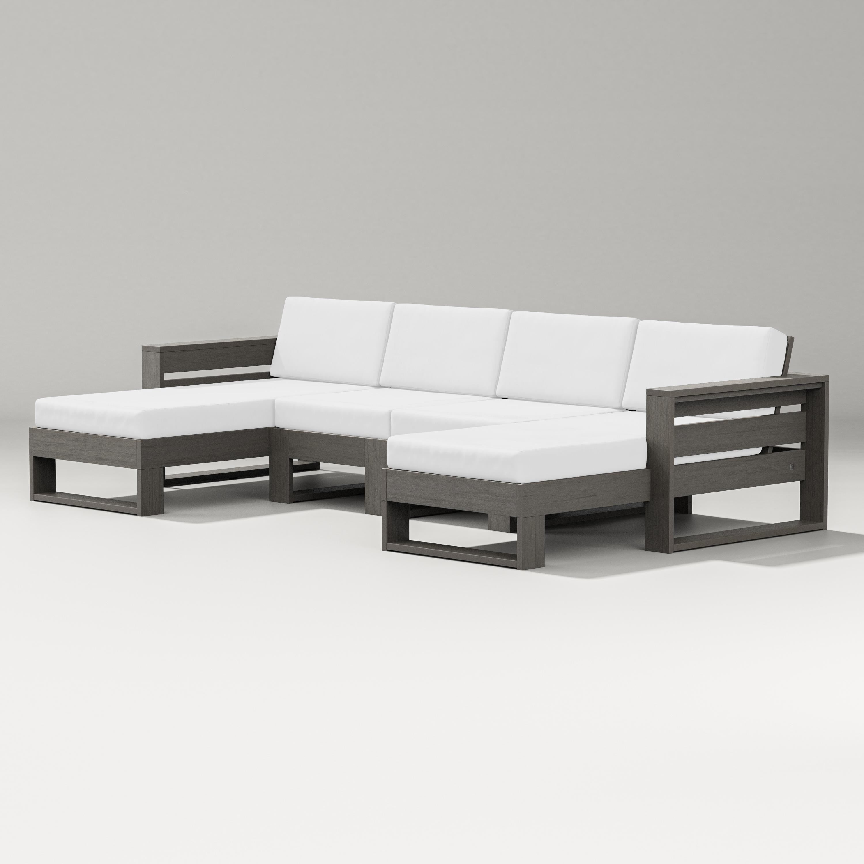 PW Designer Series Latitude Double Chaise Sectional in Driftwood / Natural