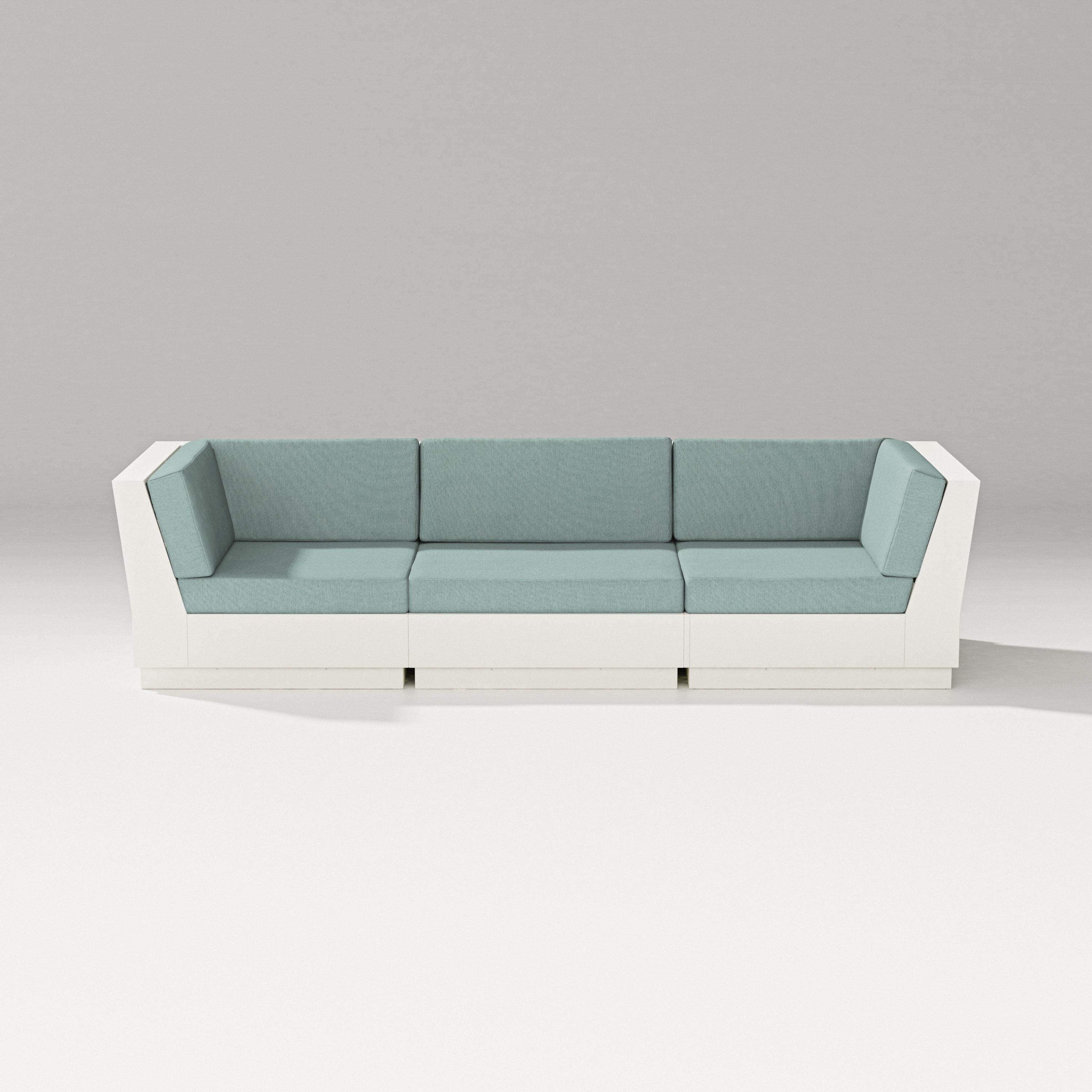 PW Designer Series Elevate Sofa Sectional in Vintage White / Glacier Spa