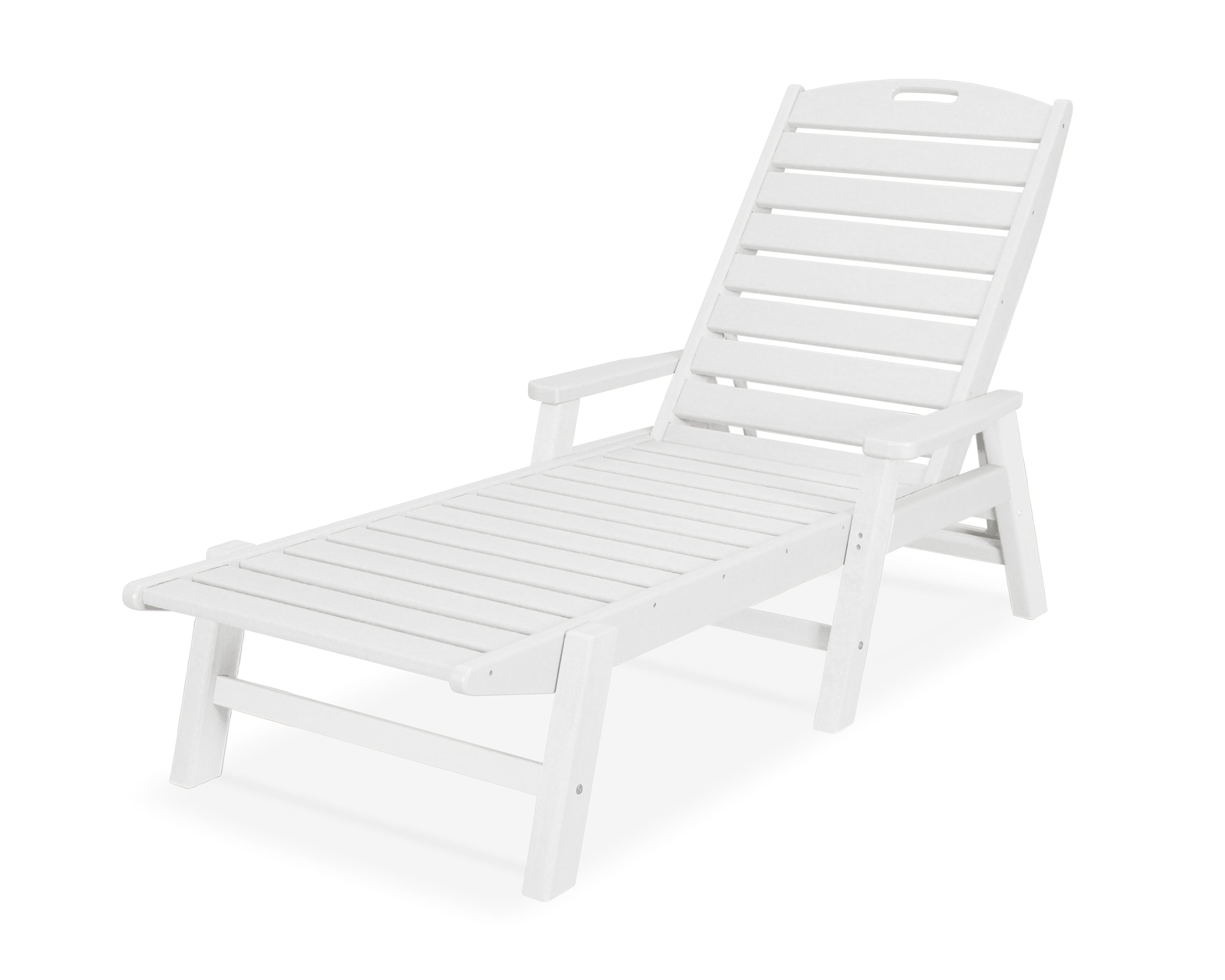 POLYWOOD® Nautical Chaise with Arms in White