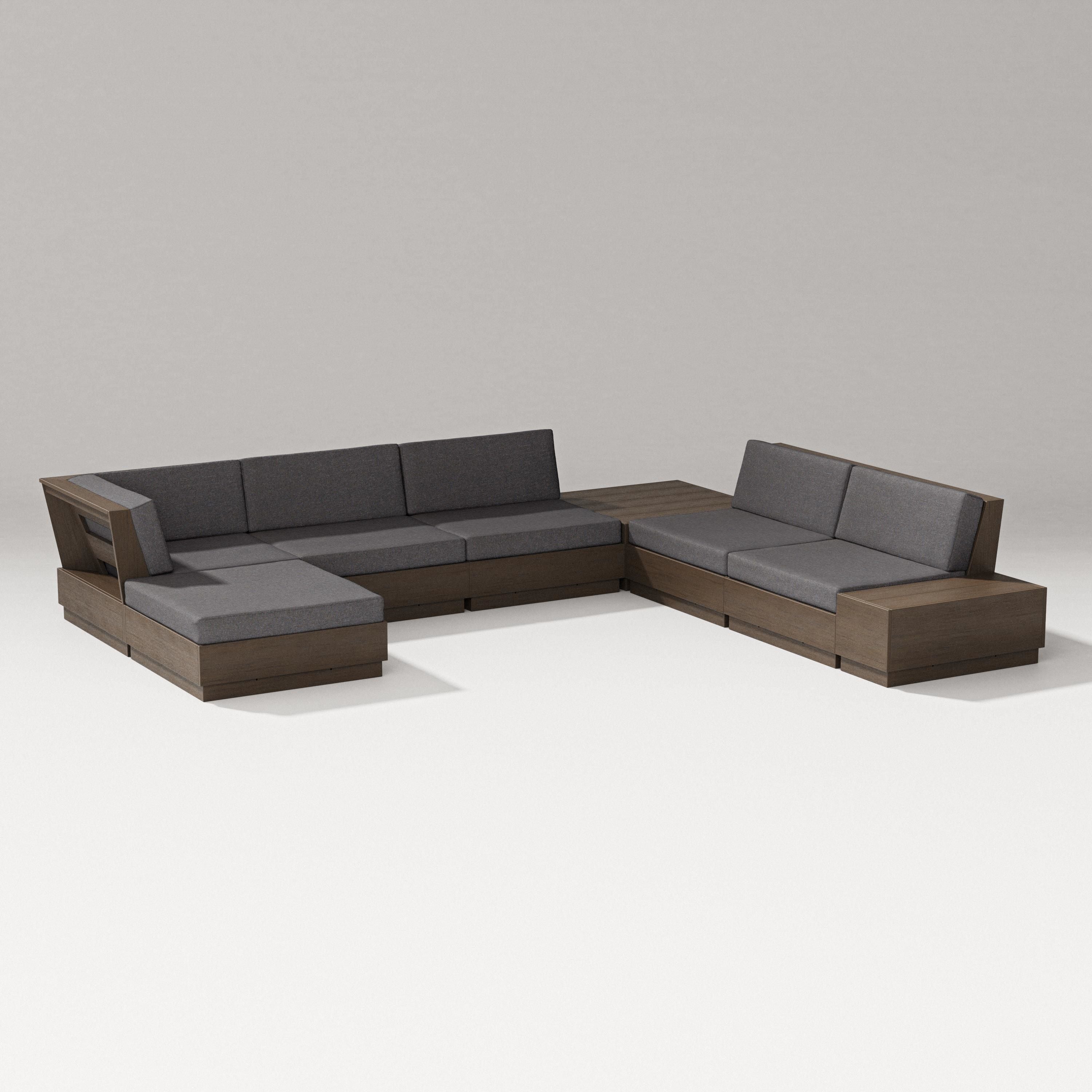 PW Designer Series Elevate 8-Piece Corner Sectional in Kona / Ash Charcoal