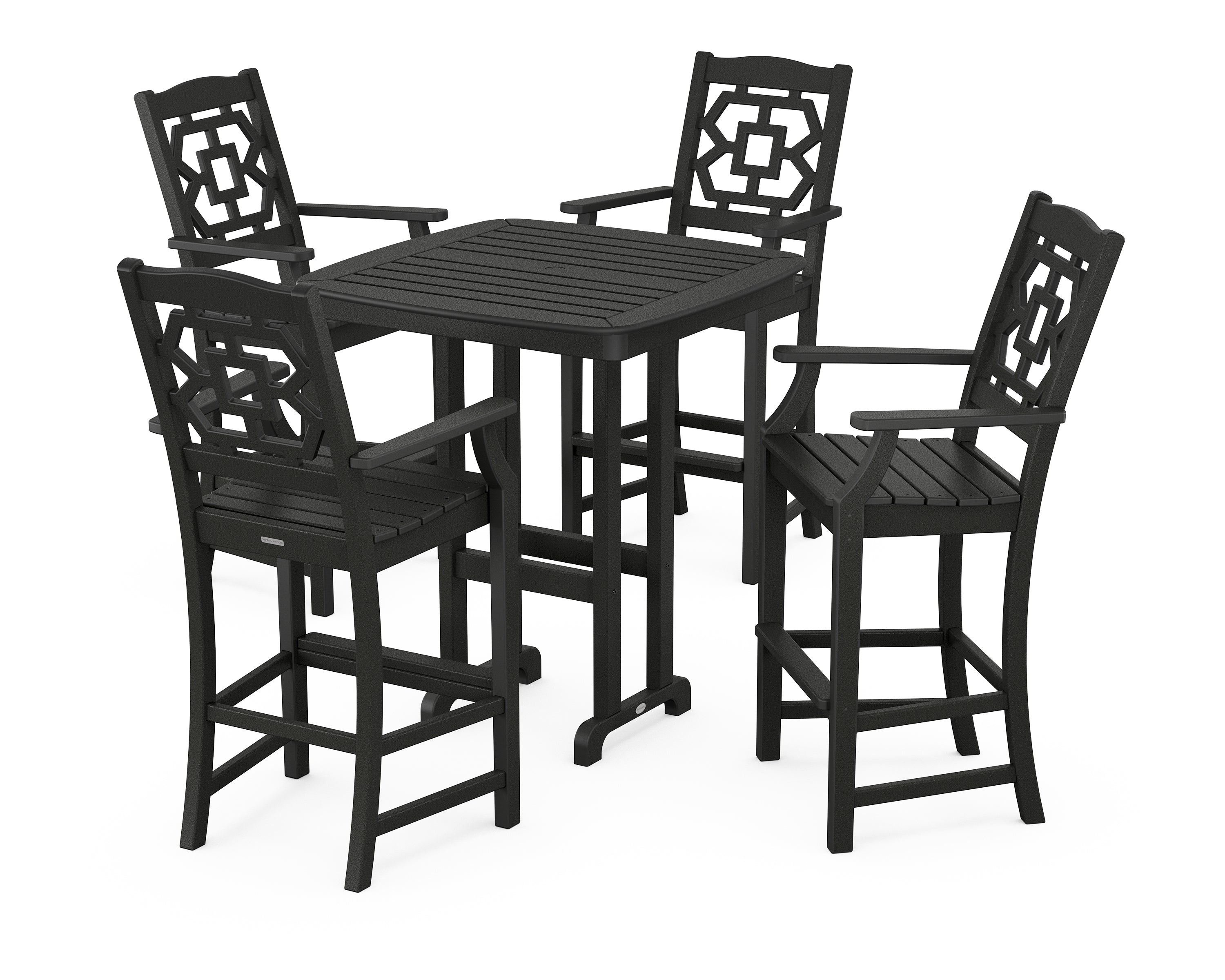 Martha Stewart by POLYWOOD® Chinoiserie 5-Piece Bar Set in Black