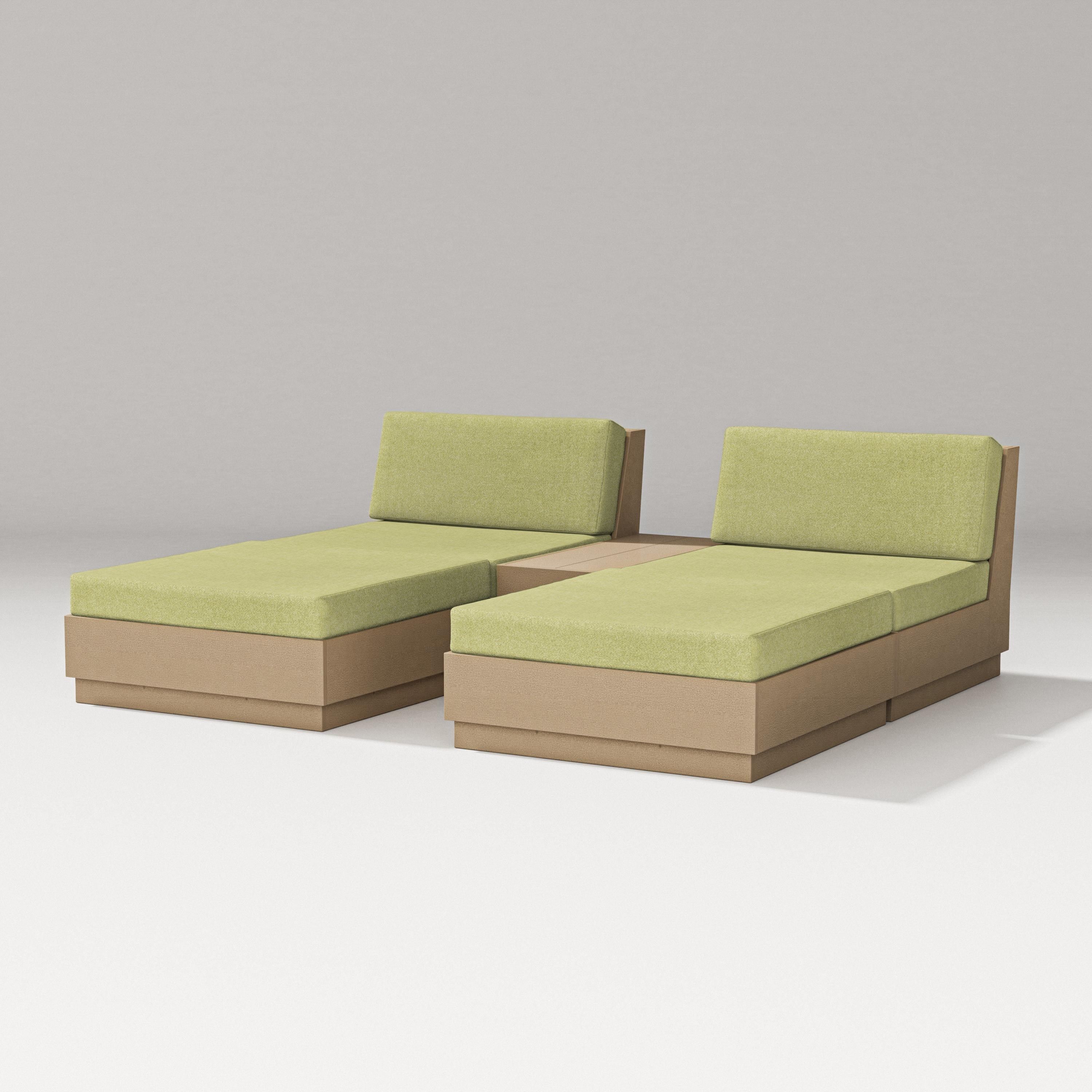PW Designer Series Elevate Double Chaise Set in Vintage Sahara / Chartreuse Boucle