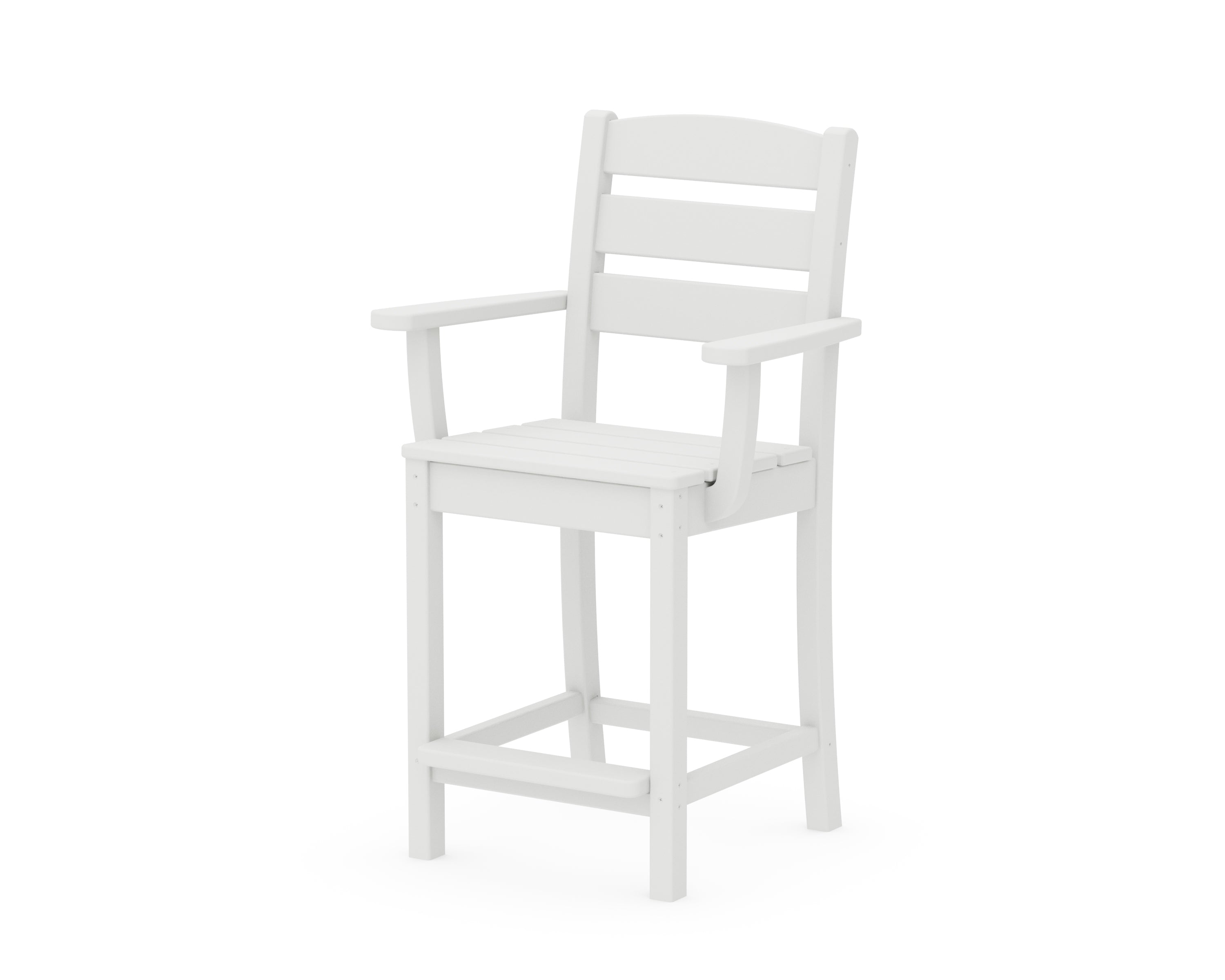 POLYWOOD Lakeside Counter Arm Chair in White
