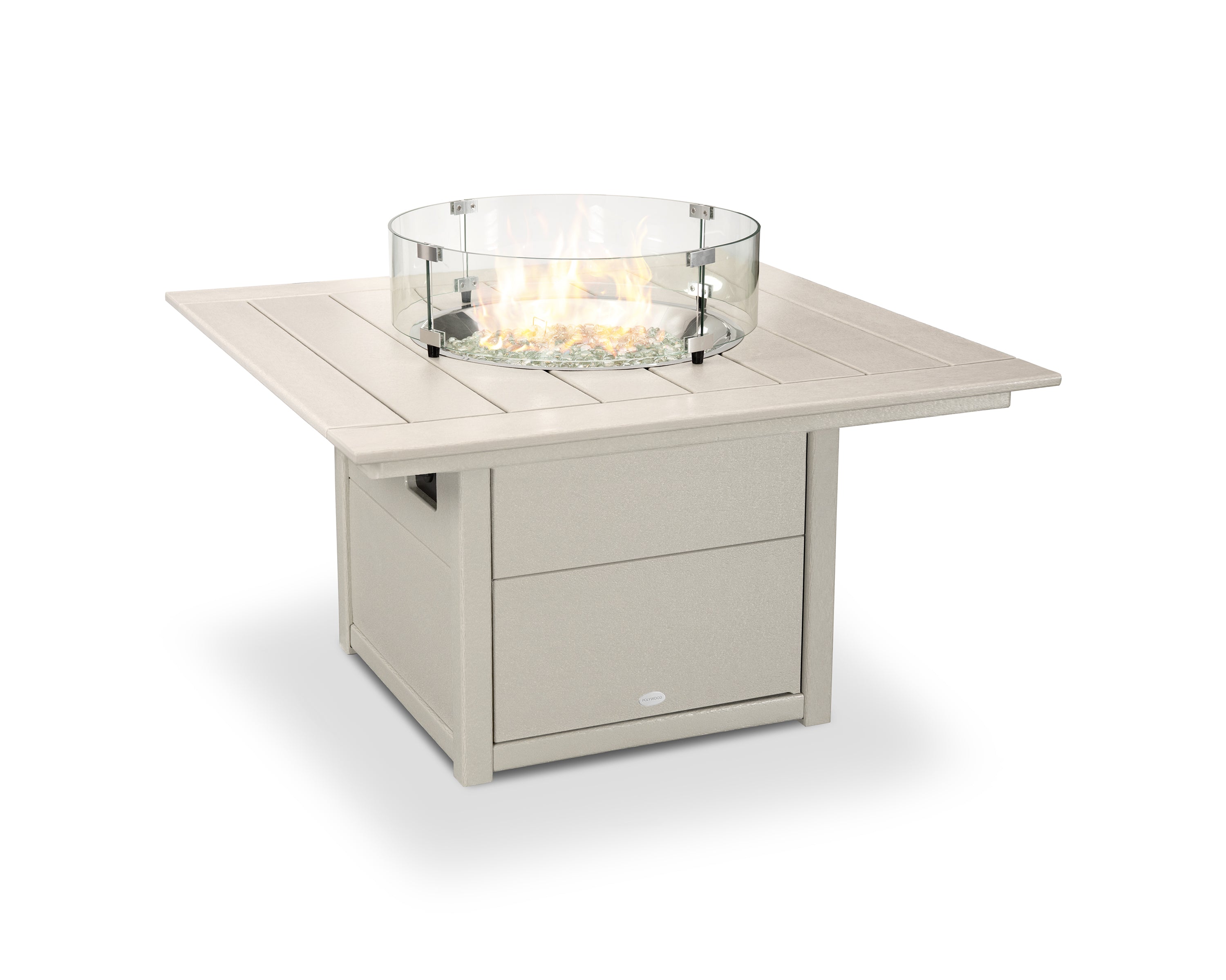 POLYWOOD® Square 42" Fire Pit Table in Sand