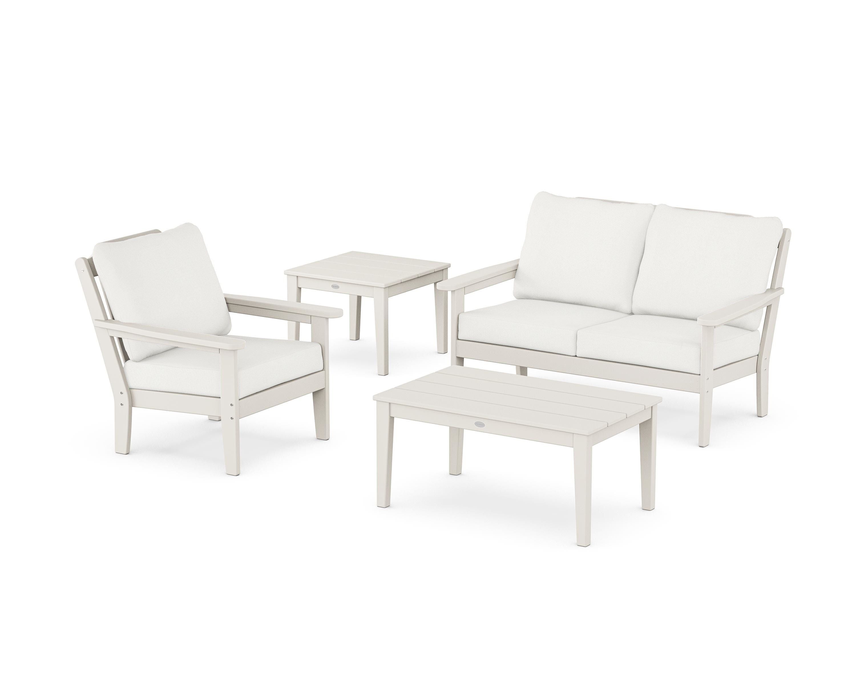 Country Living Wovendale 4-Piece Deep Seating Set in Sand / Natural Linen