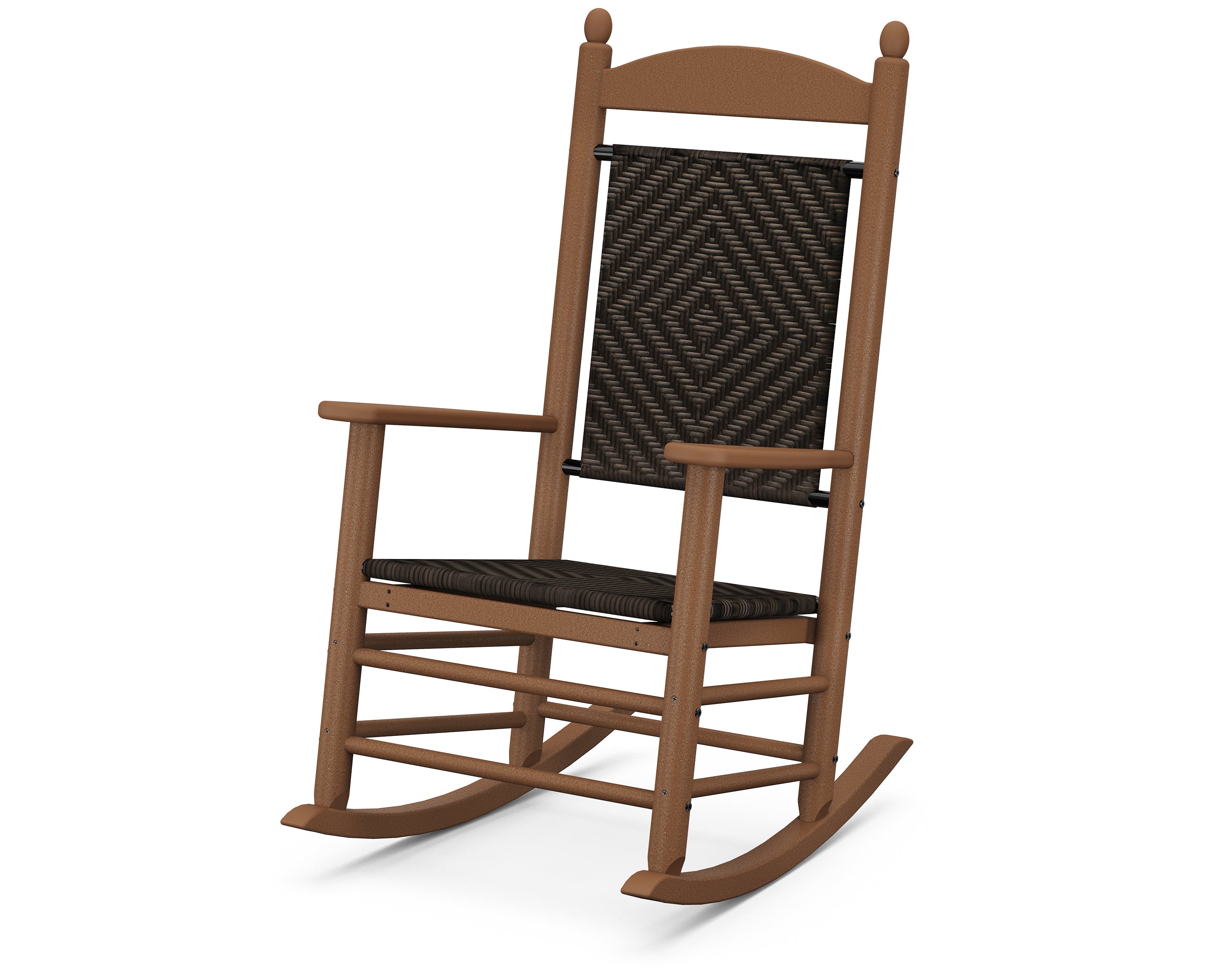 POLYWOOD® Jefferson Woven Rocking Chair in Teak / Cahaba