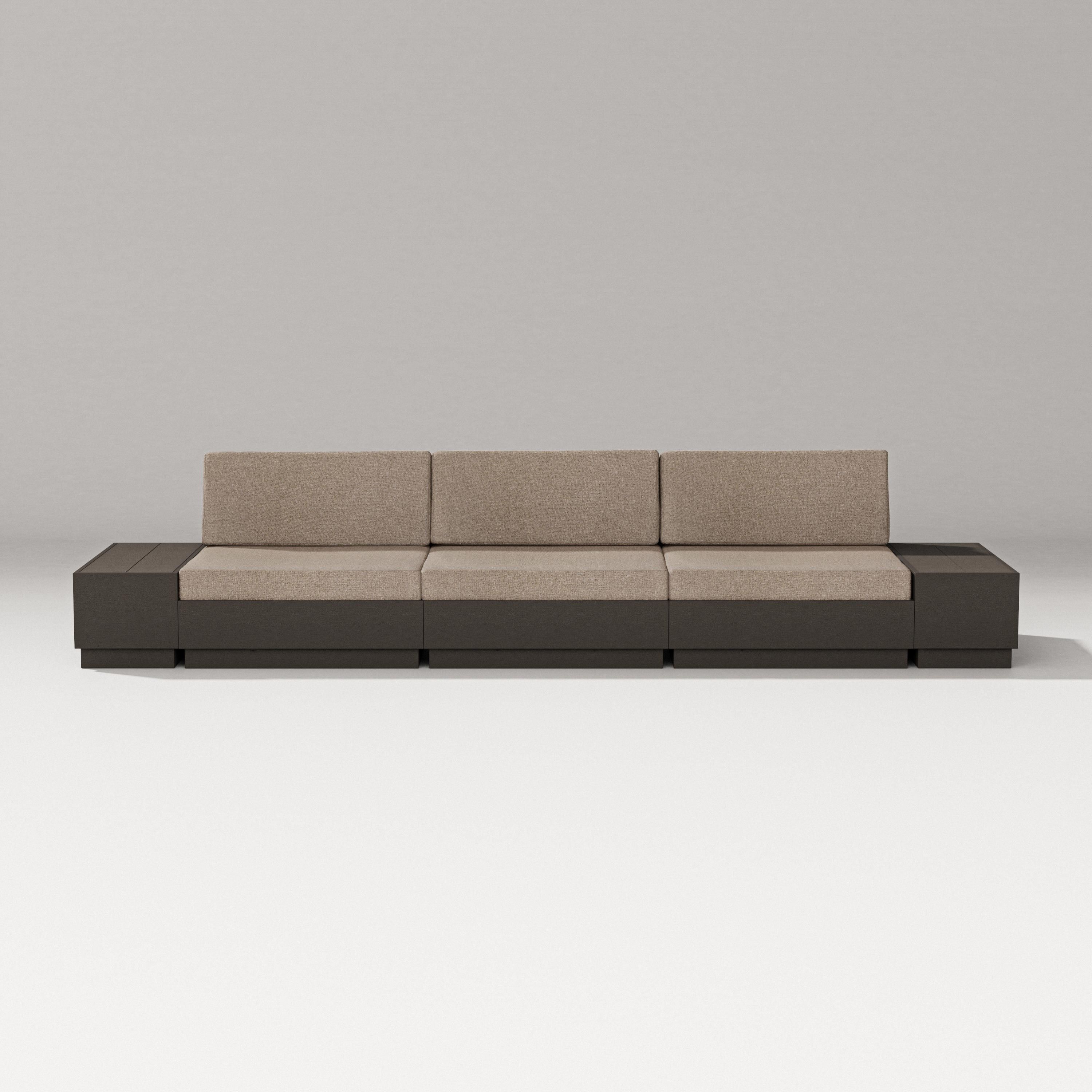 PW Designer Series Elevate Straight Sectional in Vintage Coffee / Spiced Burlap