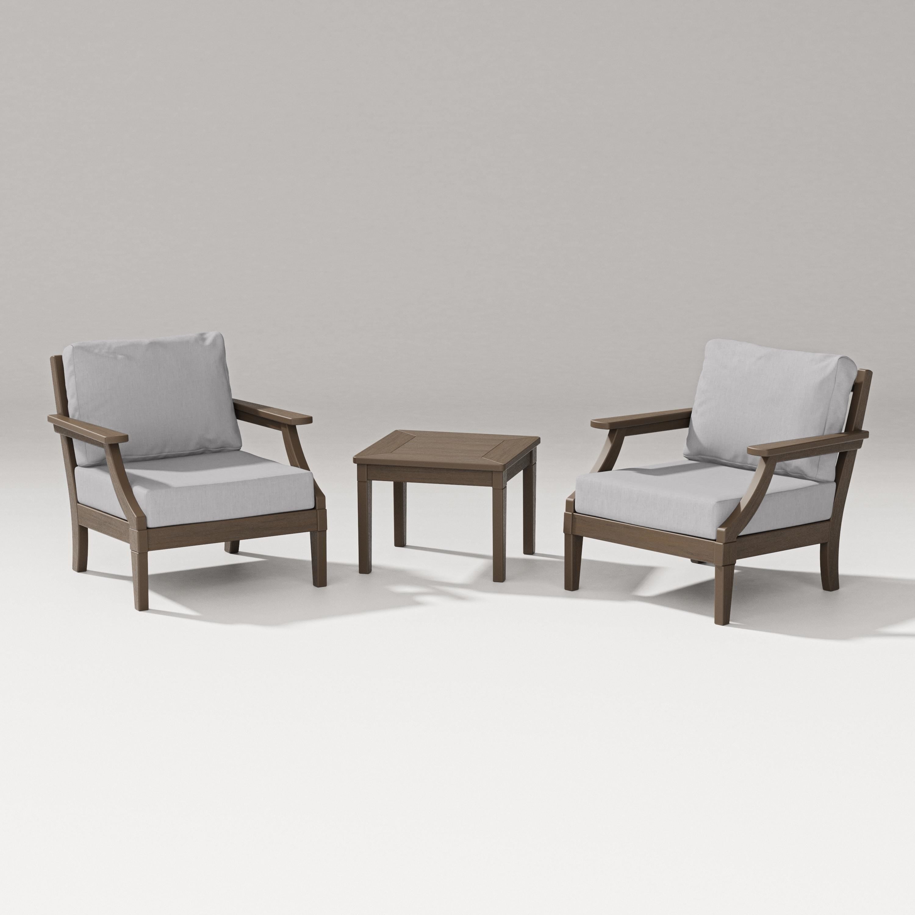 PW Designer Series Estate 3-Piece Lounge Chair Set in Kona / Granite