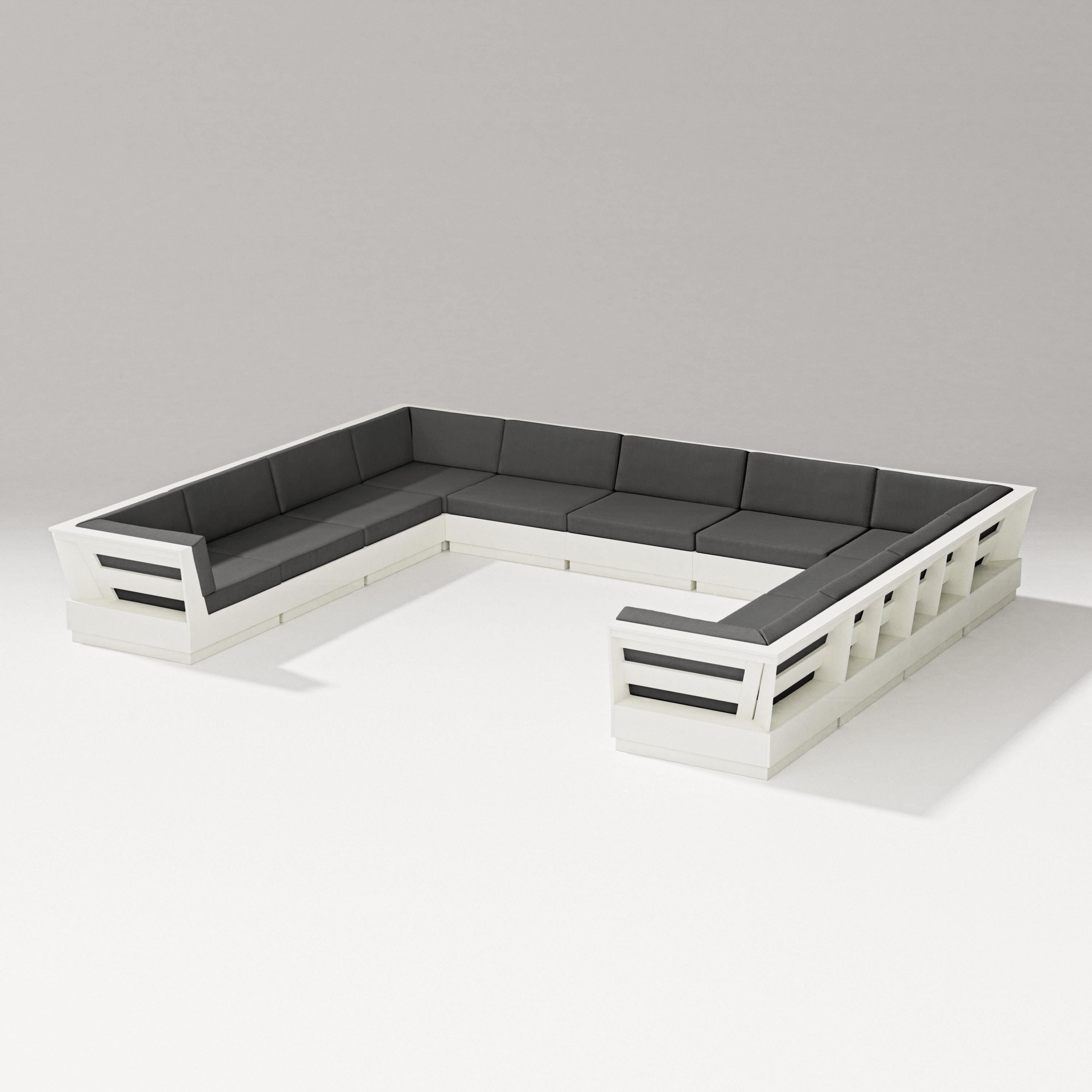 PW Designer Series Elevate Large U-Shaped Sectional in Vintage White / Spectrum Carbon