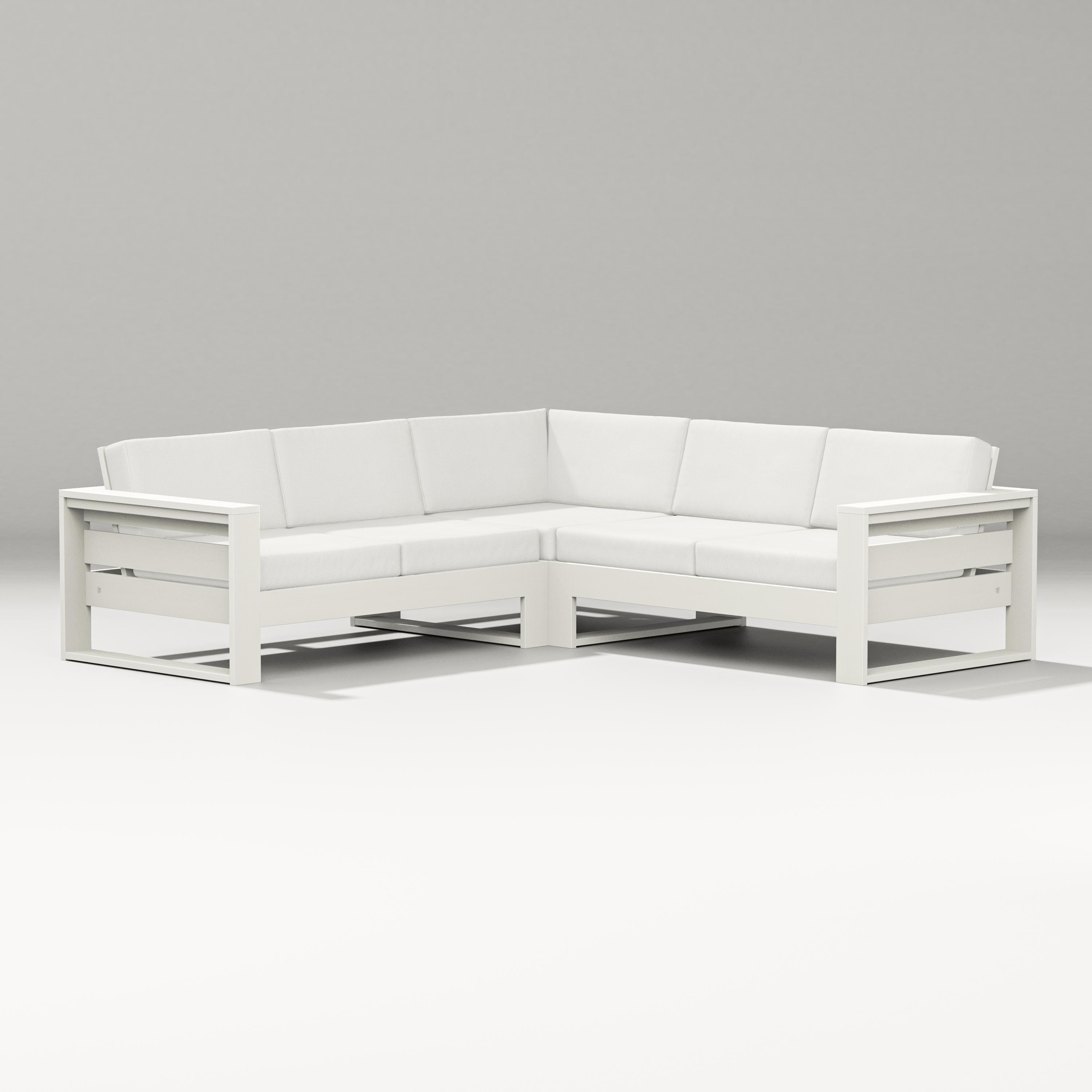 PW Designer Series Latitude Corner Sectional in Vintage White / Natural Linen
