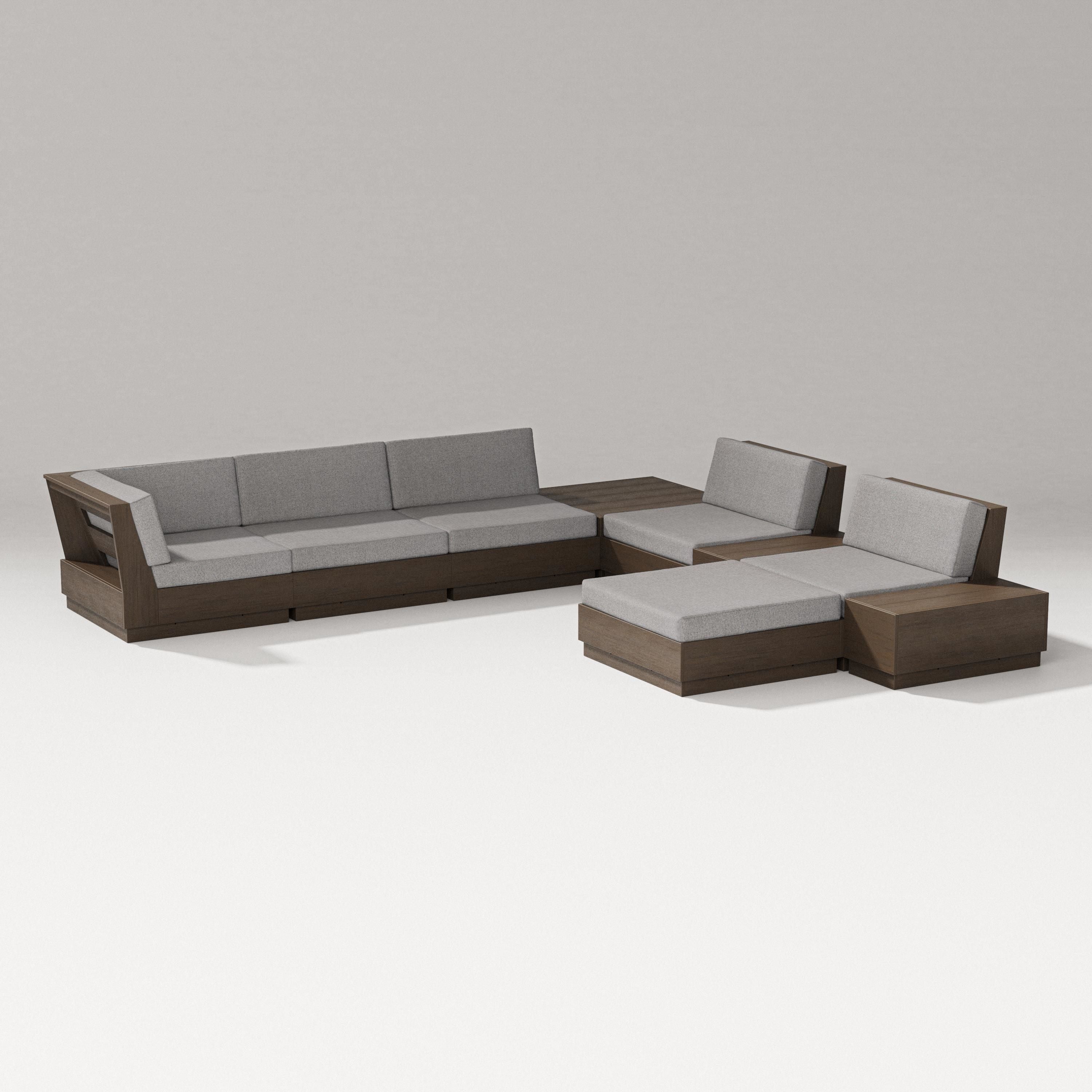 PW Designer Series Elevate 9-Piece Conversation Sectional in Kona / Grey Mist