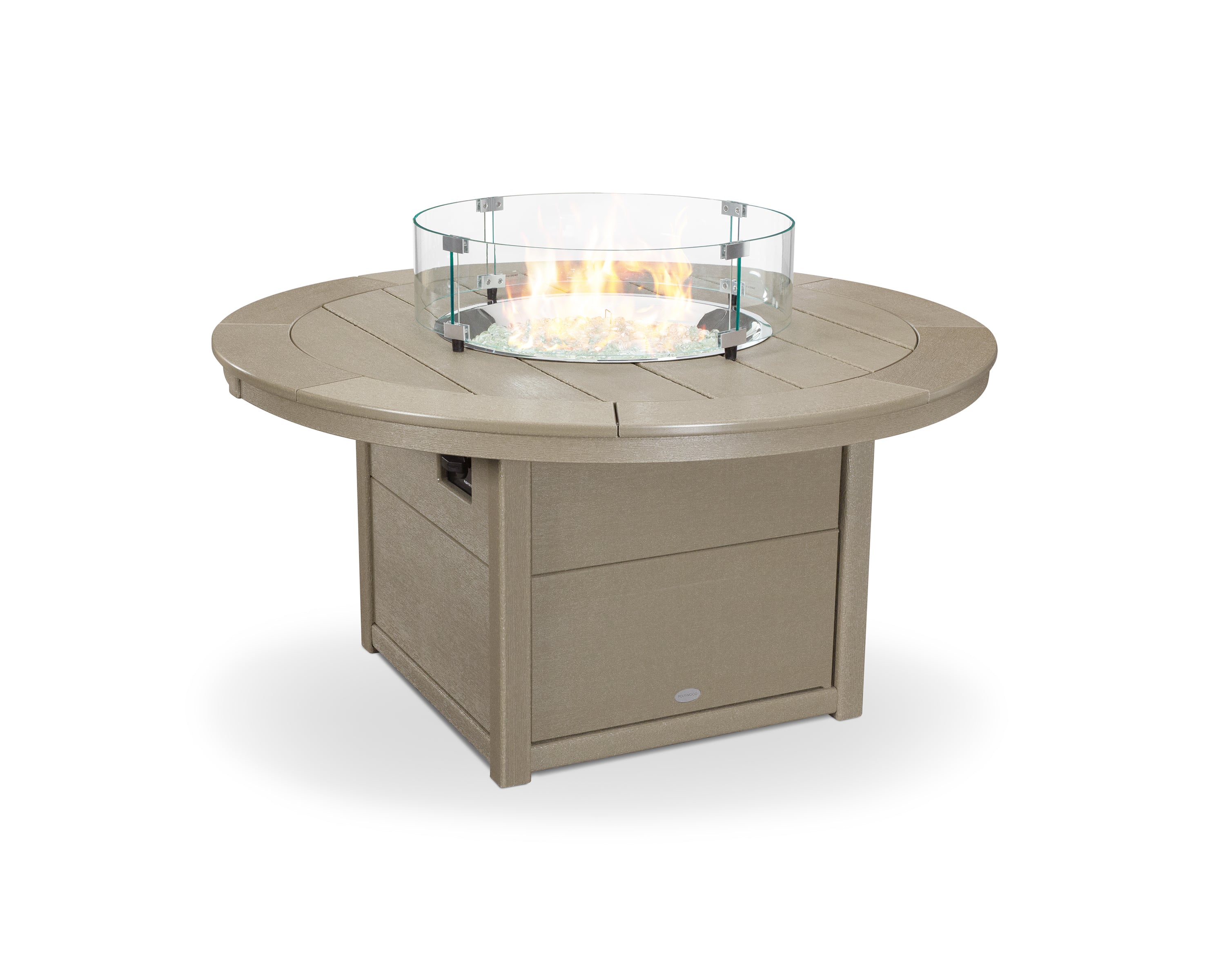 POLYWOOD® Round 48" Fire Pit Table in Vintage Sahara