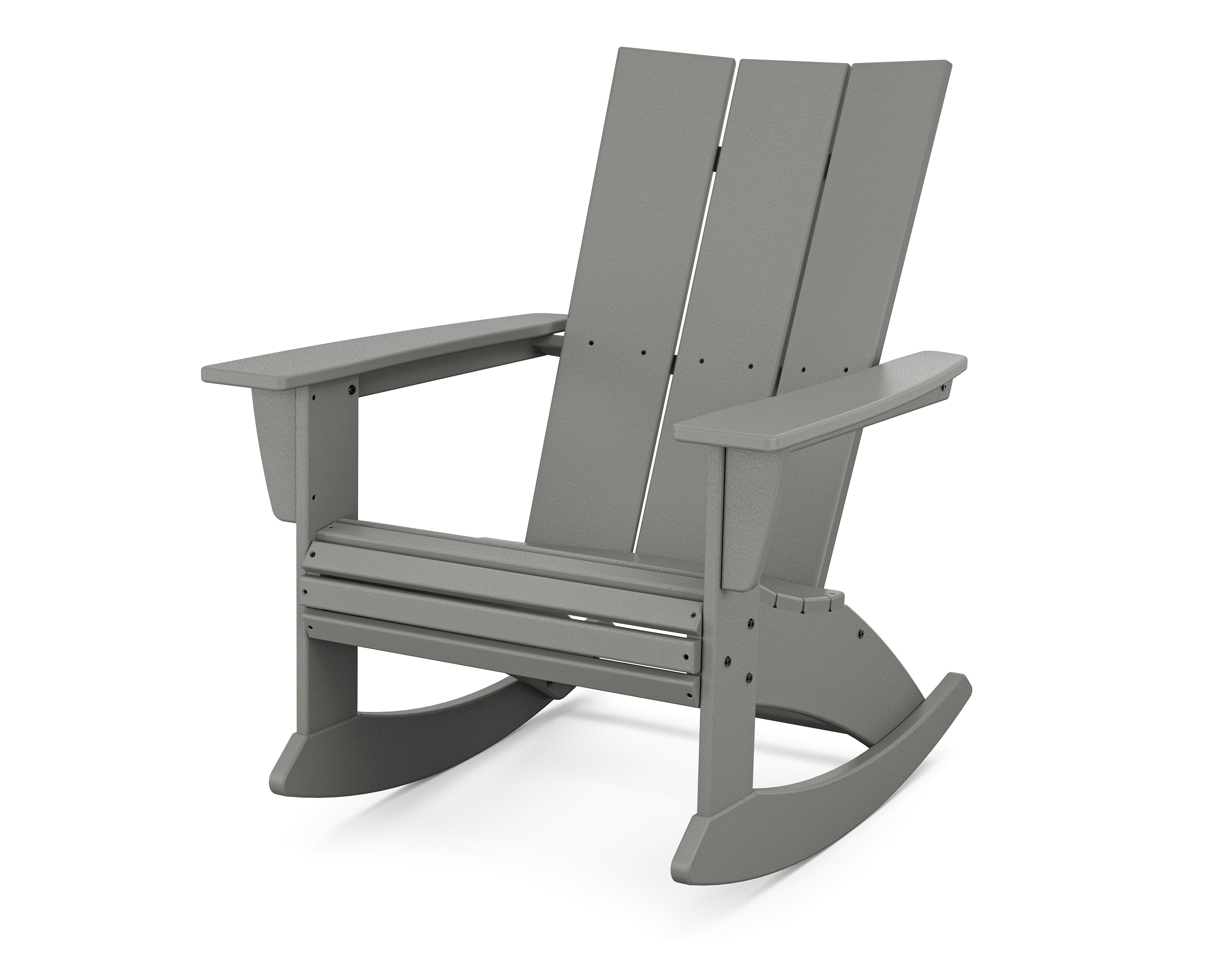 POLYWOOD® Modern Curveback Adirondack Rocking Chair in Slate Grey