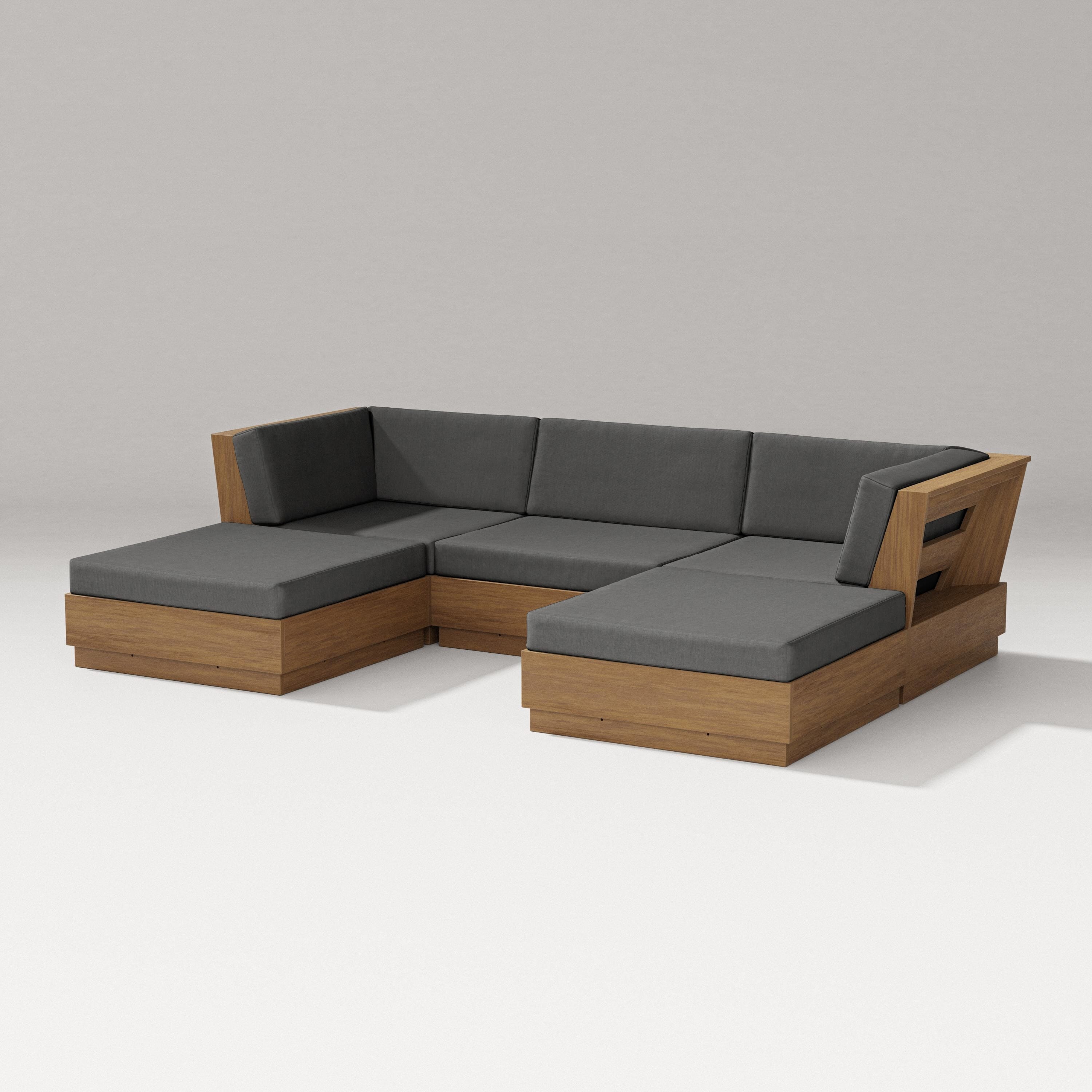 PW Designer Series Elevate Double Chaise Sectional in Natural / Spectrum Carbon