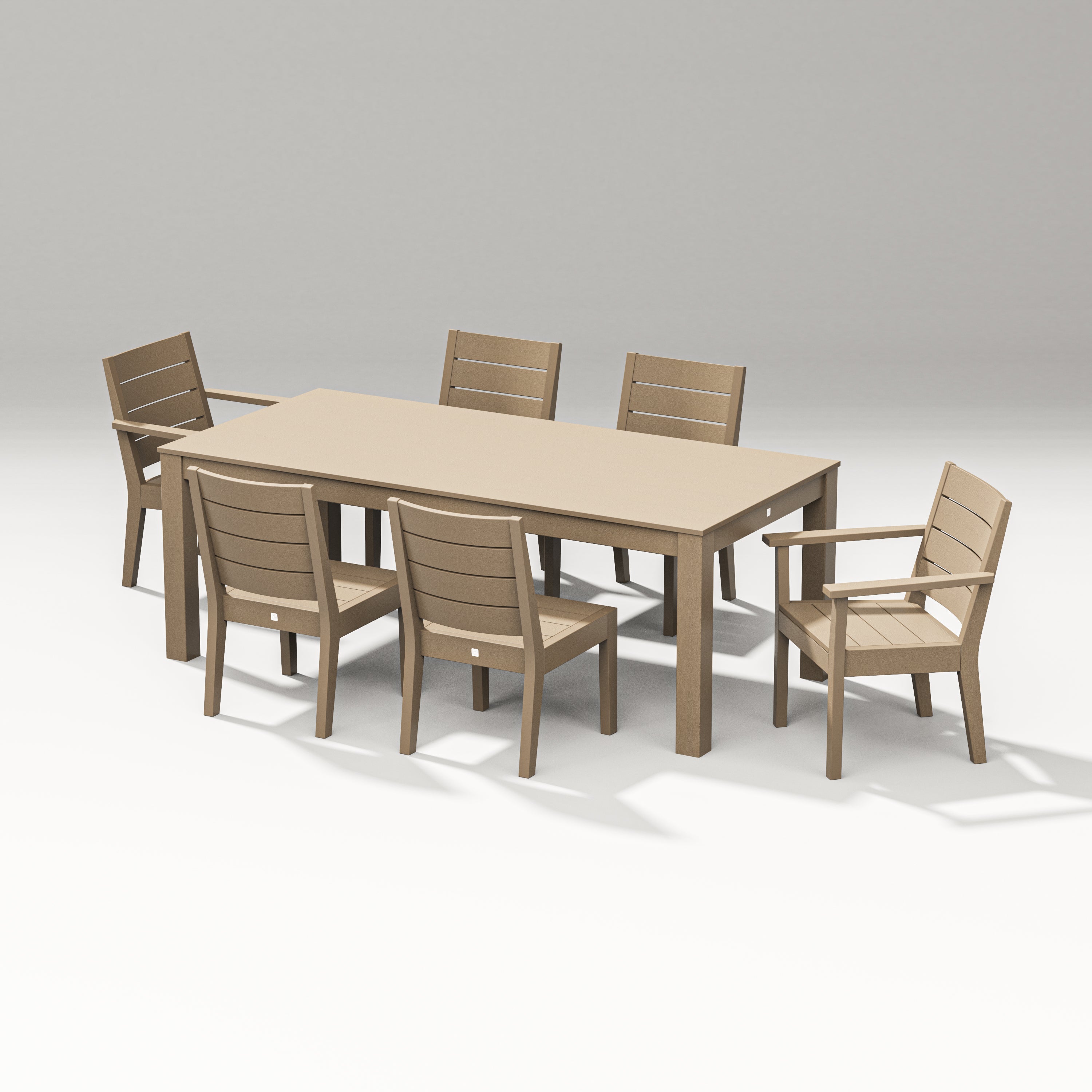 PW Designer Series Latitude 7-Piece Dining Set - Parsons 84" in Vintage Sahara
