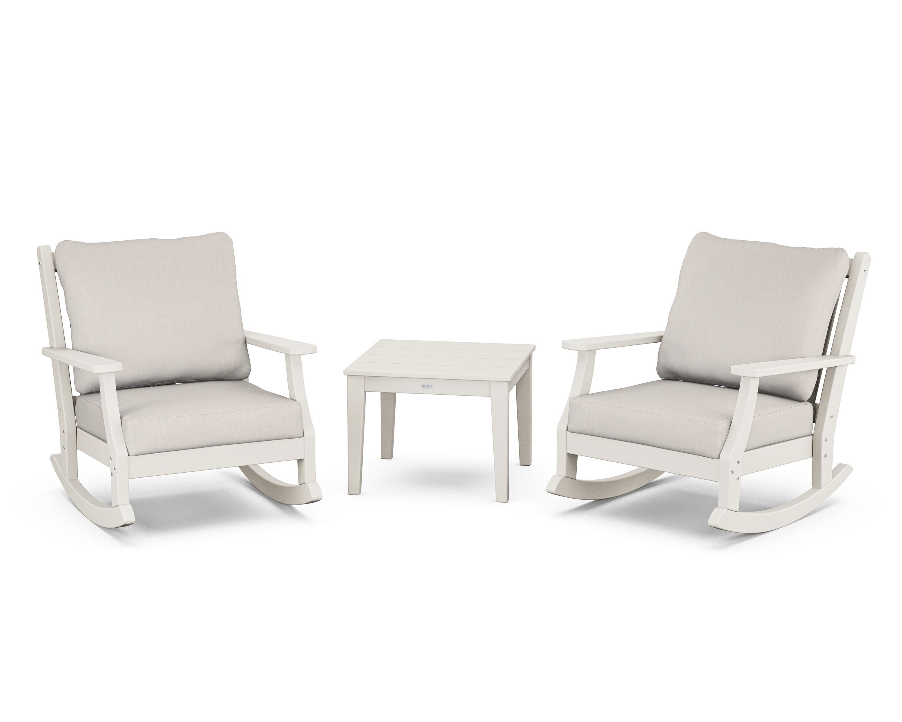 Country Living Wovendale 3-Piece Deep Seating Rocker Set in Sand / Cast Ash