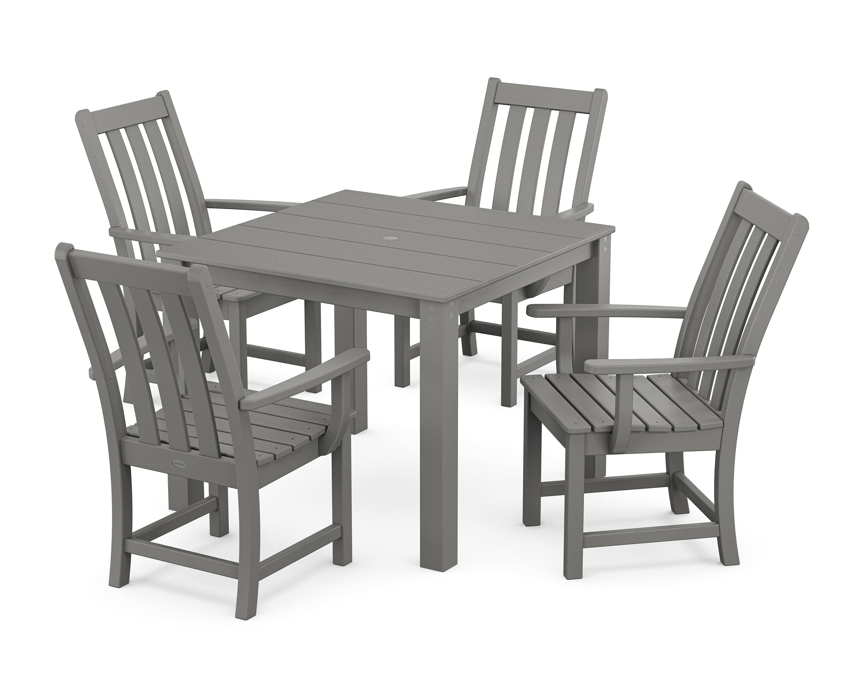 POLYWOOD® Vineyard 5-Piece Parsons Dining Set in Slate Grey