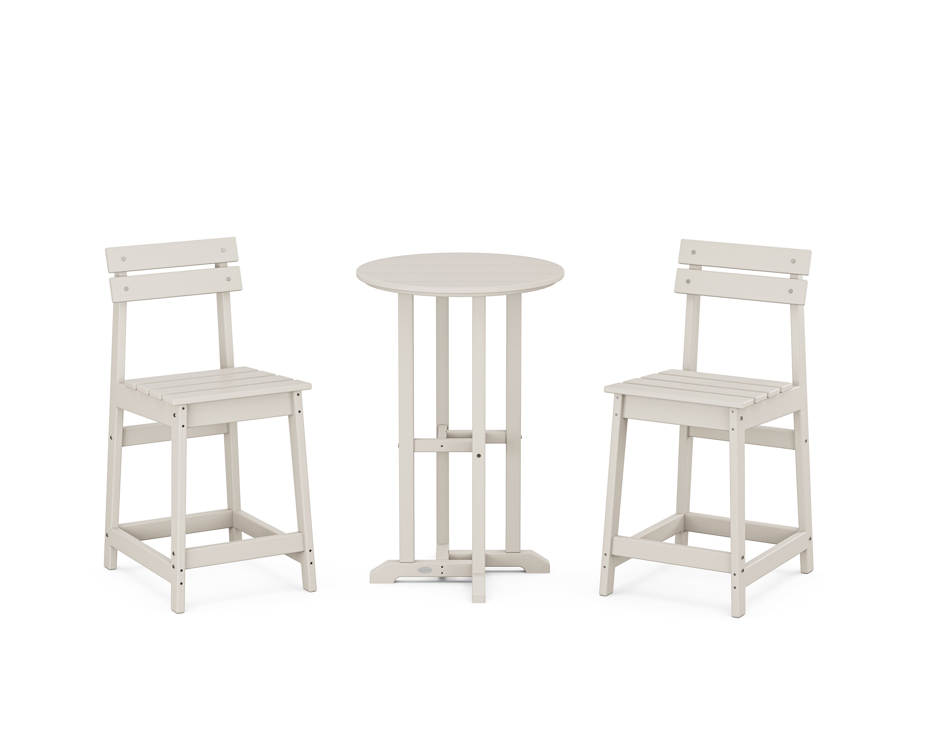 POLYWOOD Modern Studio Plaza 3-Piece Bistro Counter Set in Sand