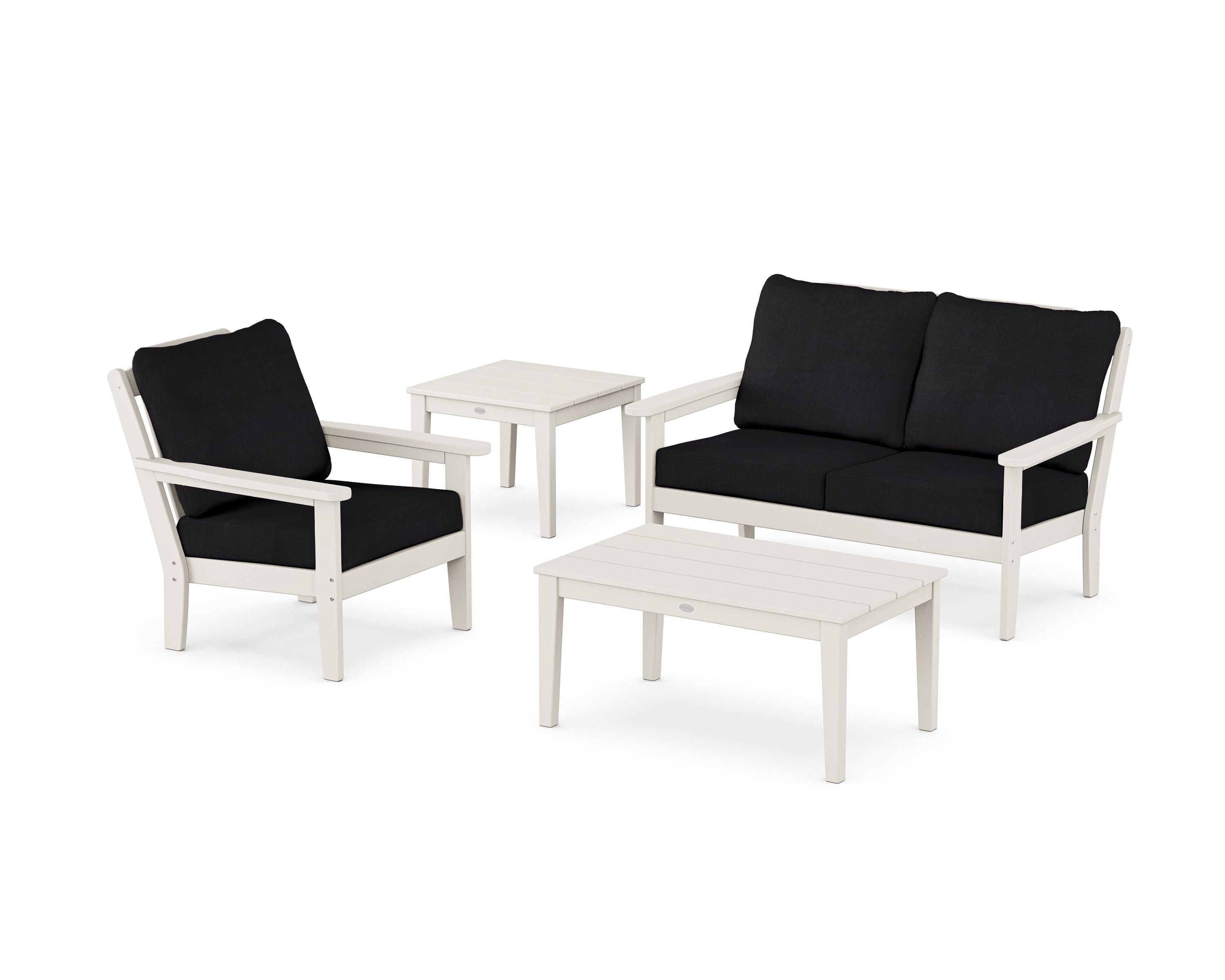 Country Living Wovendale 4-Piece Deep Seating Set in Sand / Midnight Linen