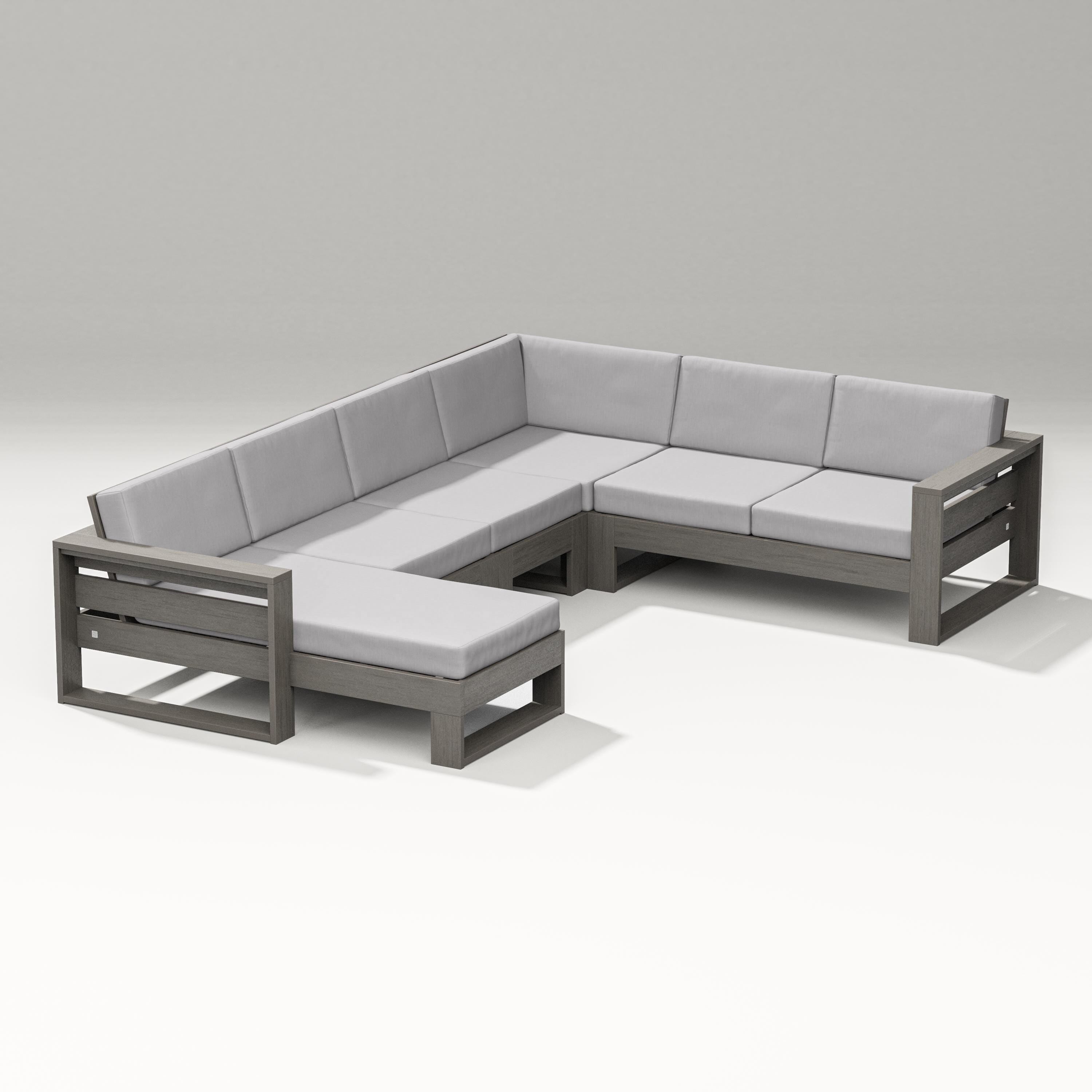 PW Designer Series Latitude Corner Sectional with Left Chaise in Driftwood / Granite