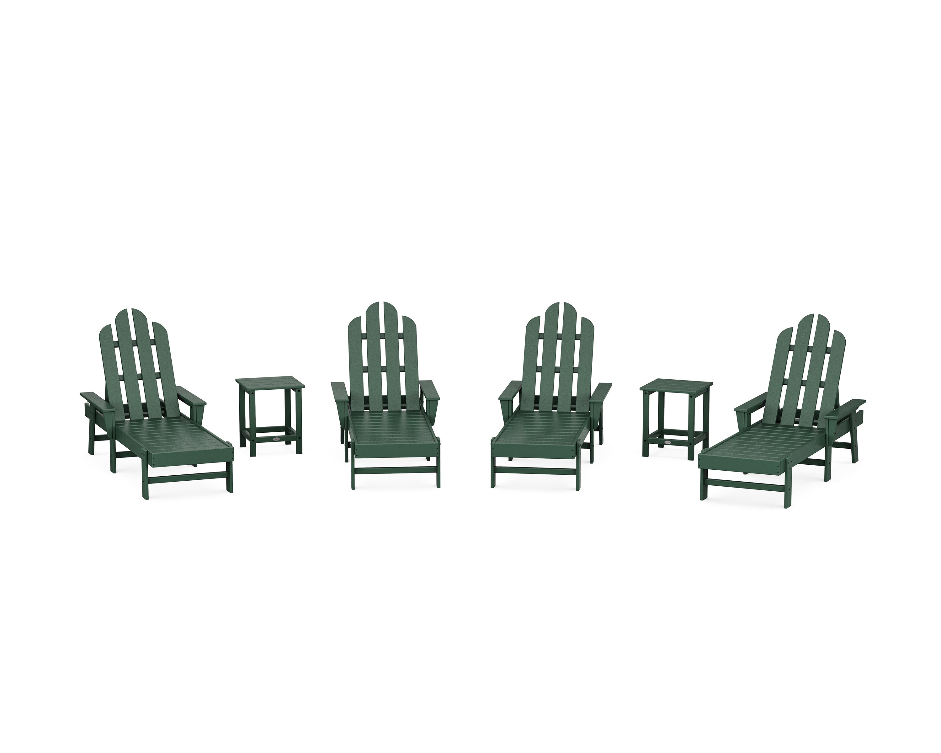 POLYWOOD Long Island Chaise 6-Piece Set in Green