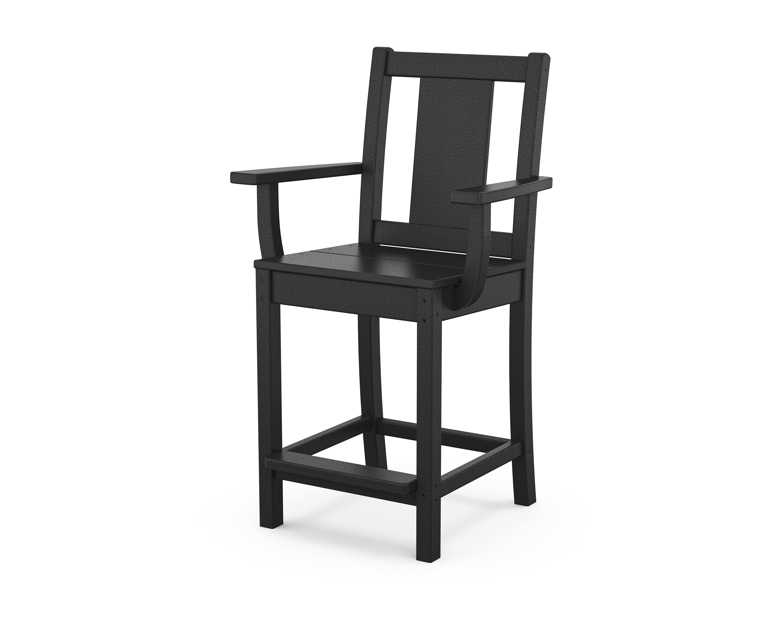 POLYWOOD Prairie Counter Arm Chair in Black