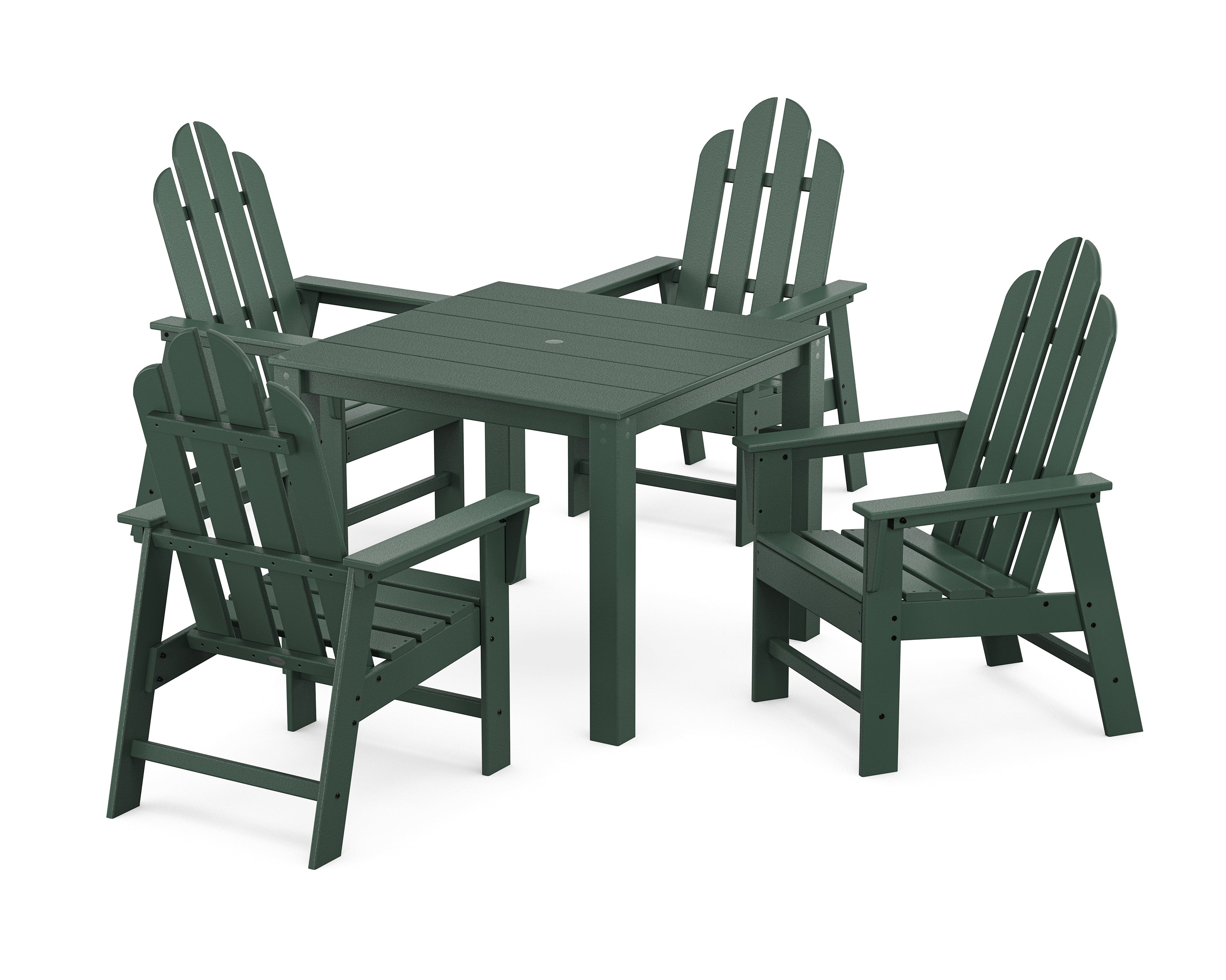 POLYWOOD® Long Island 5-Piece Parsons Dining Set in Green