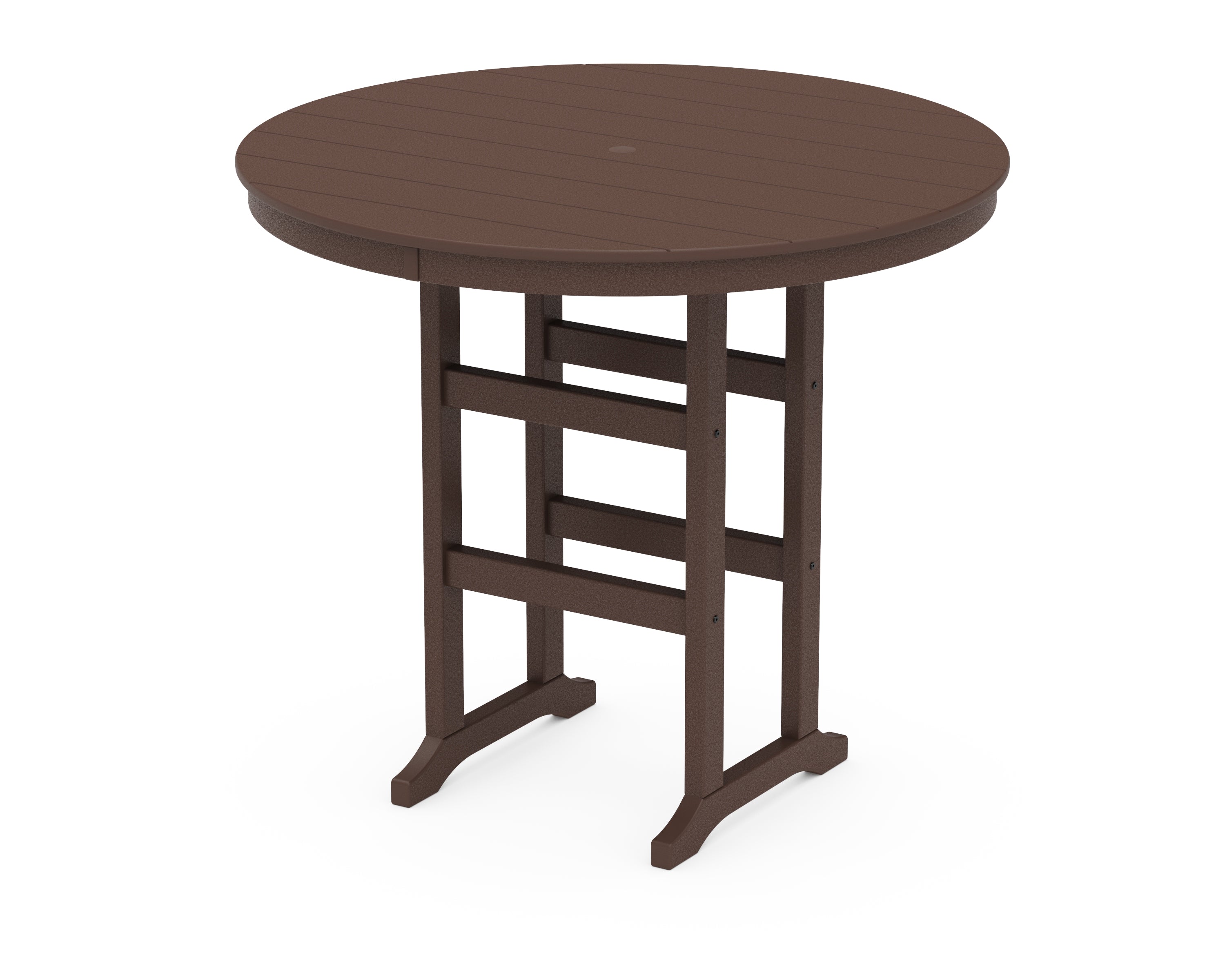 POLYWOOD 48" Round Farmhouse Bar Table in Mahogany