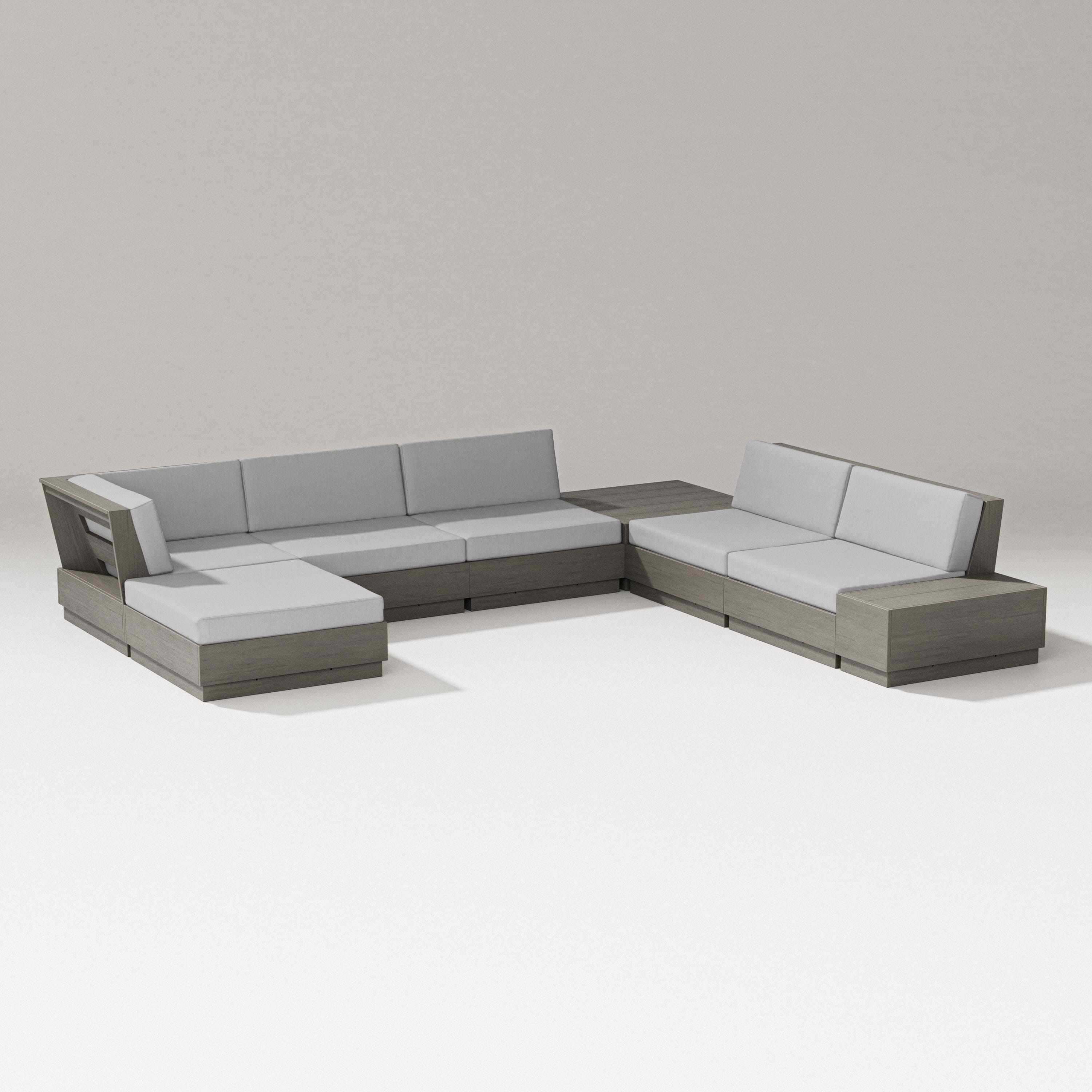 PW Designer Series Elevate 8-Piece Corner Sectional in Driftwood / Granite