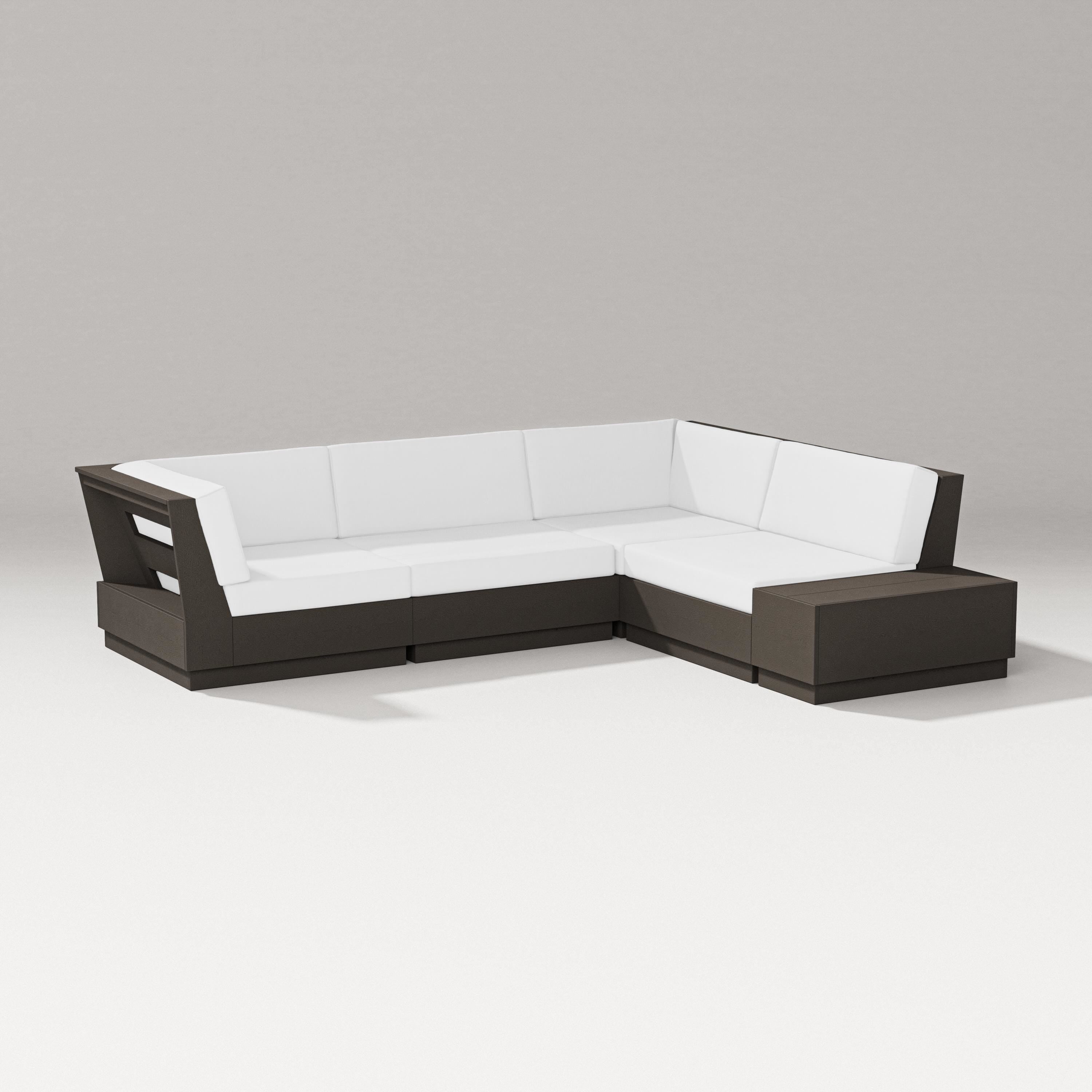 PW Designer Series Elevate Corner Sectional in Vintage Coffee / Natural