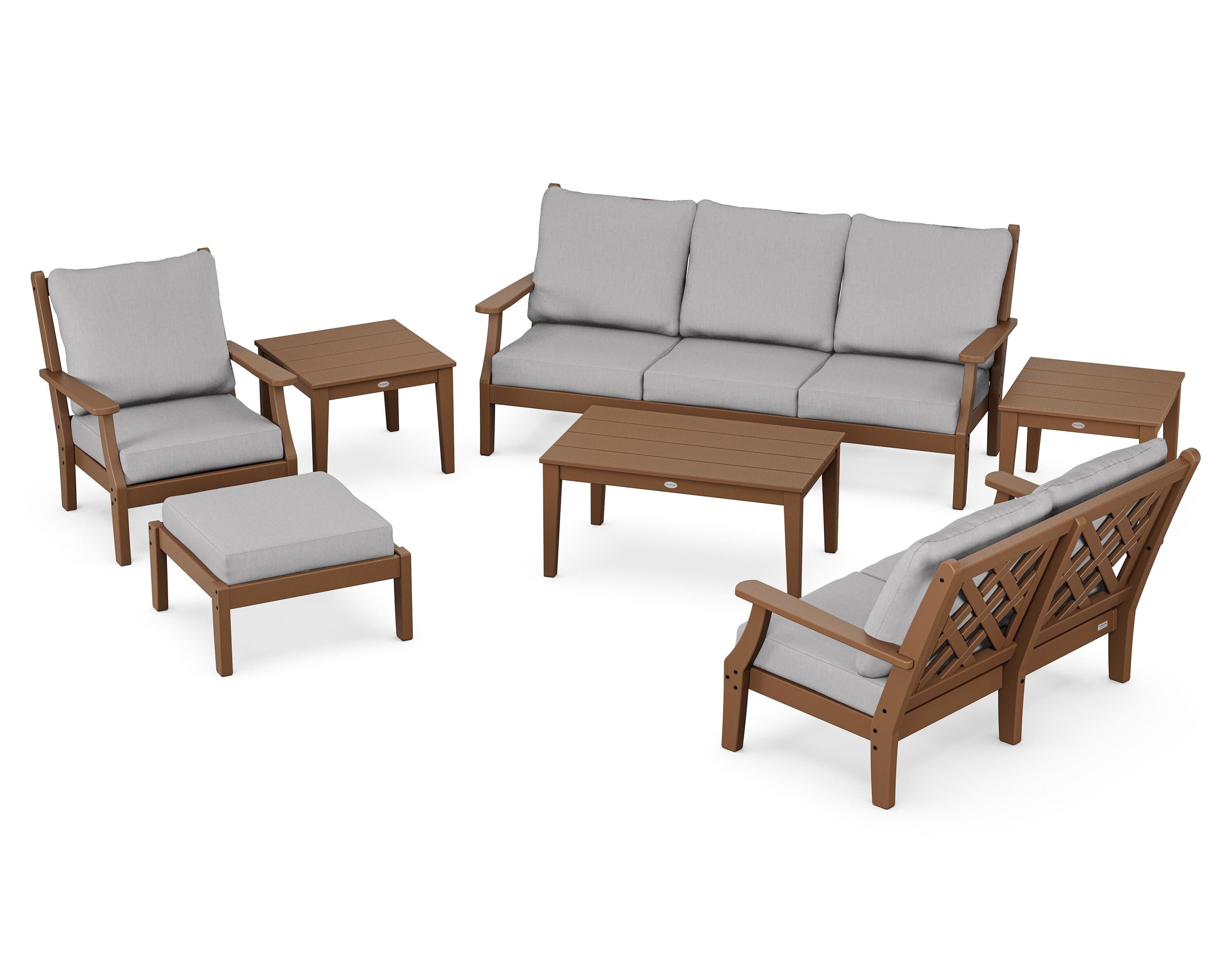 Country Living Wovendale 7-Piece Deep Seating Set in Teak / Granite