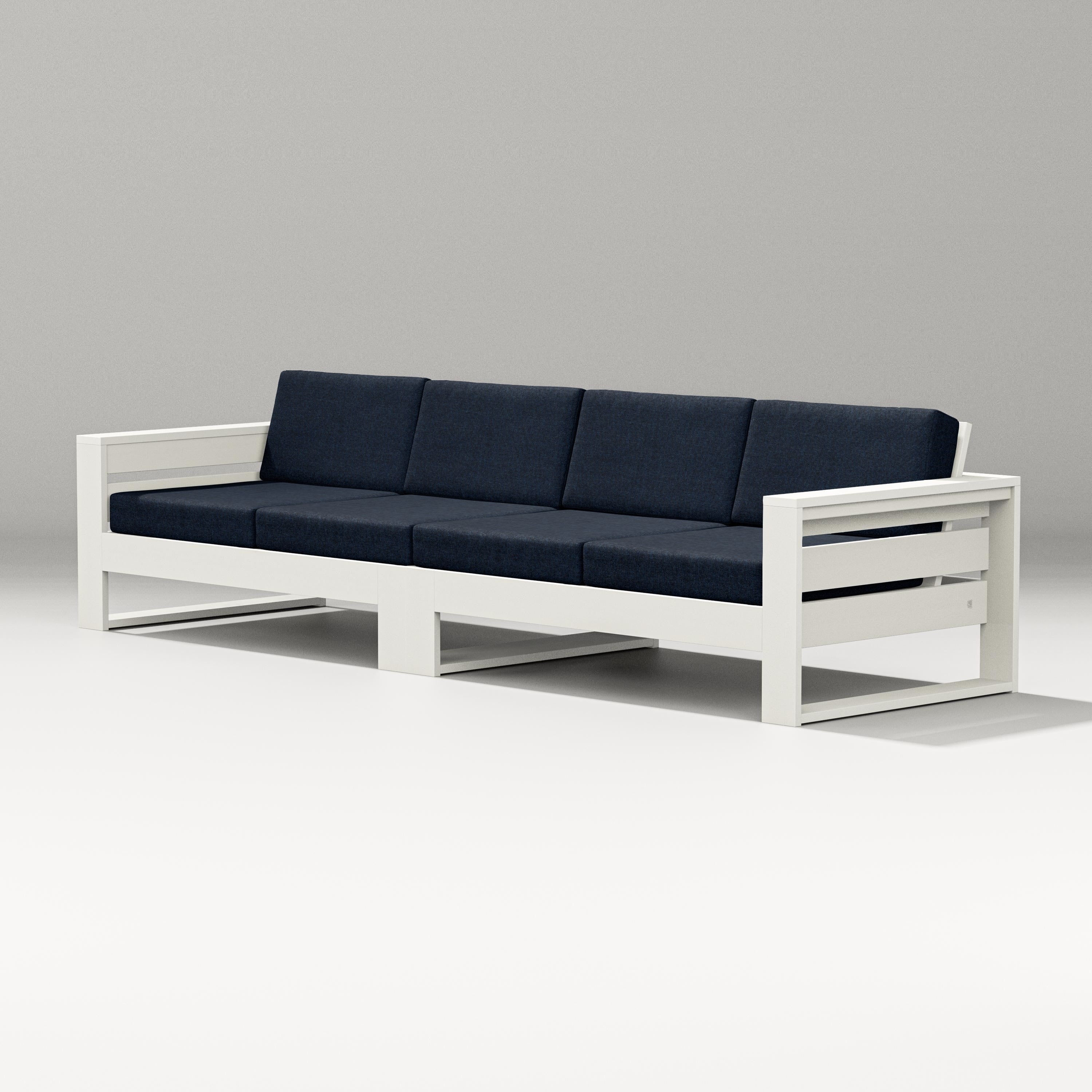 PW Designer Series Latitude Straight Sectional in Vintage White / Marine Indigo