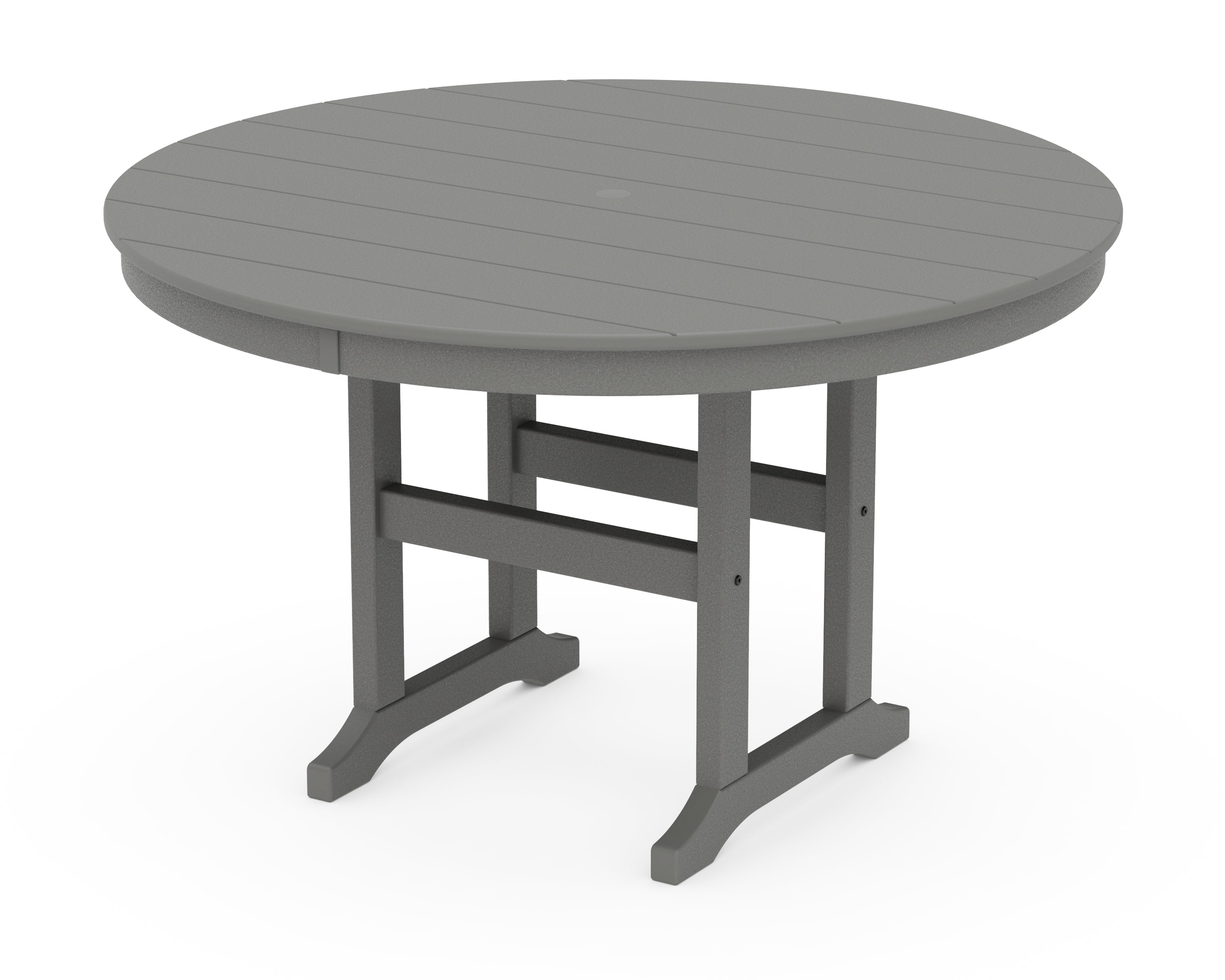 POLYWOOD 48" Round Farmhouse Dining Table in Slate Grey