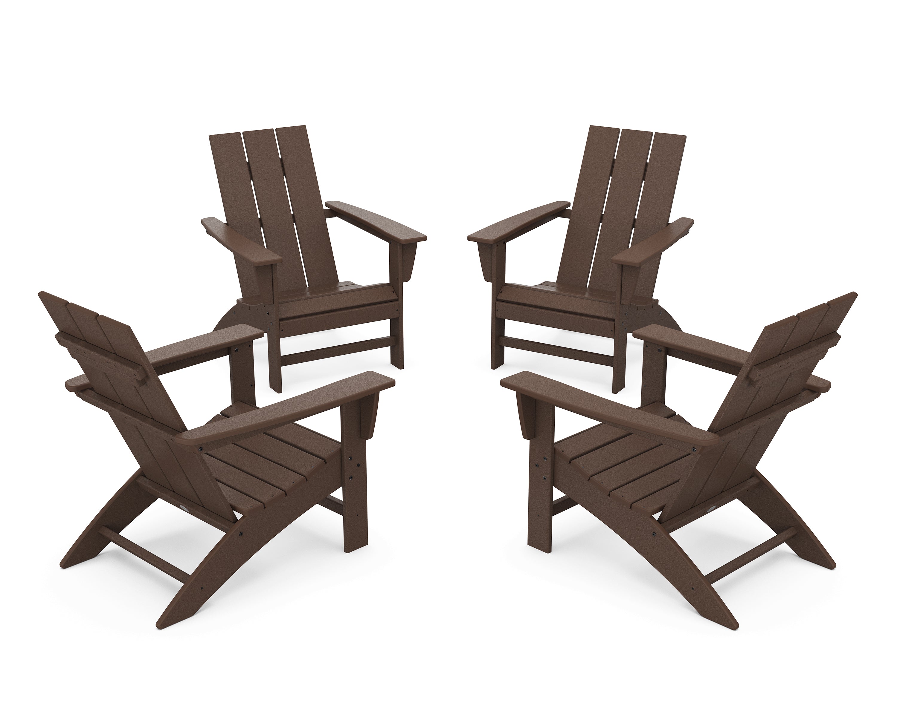 POLYWOOD® 4-Piece Modern Adirondack Chair Conversation Set in Mahogany