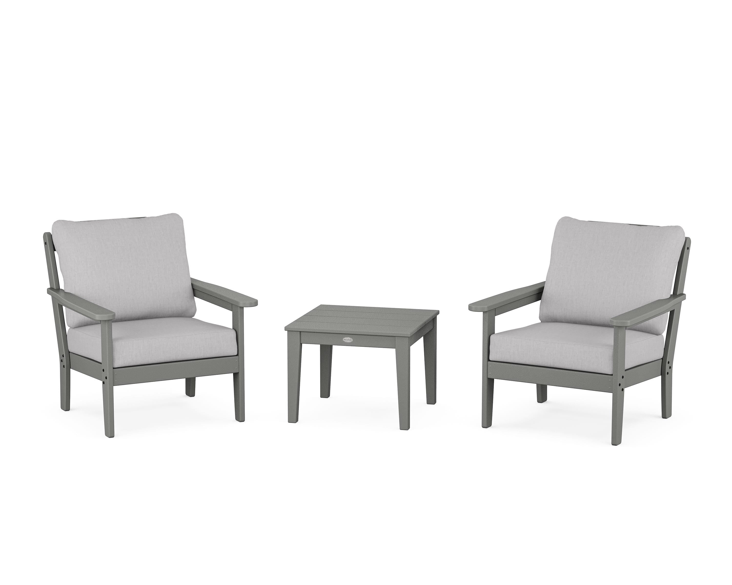 Country Living Cottage 3-Piece Deep Seating Set in Slate Grey / Granite