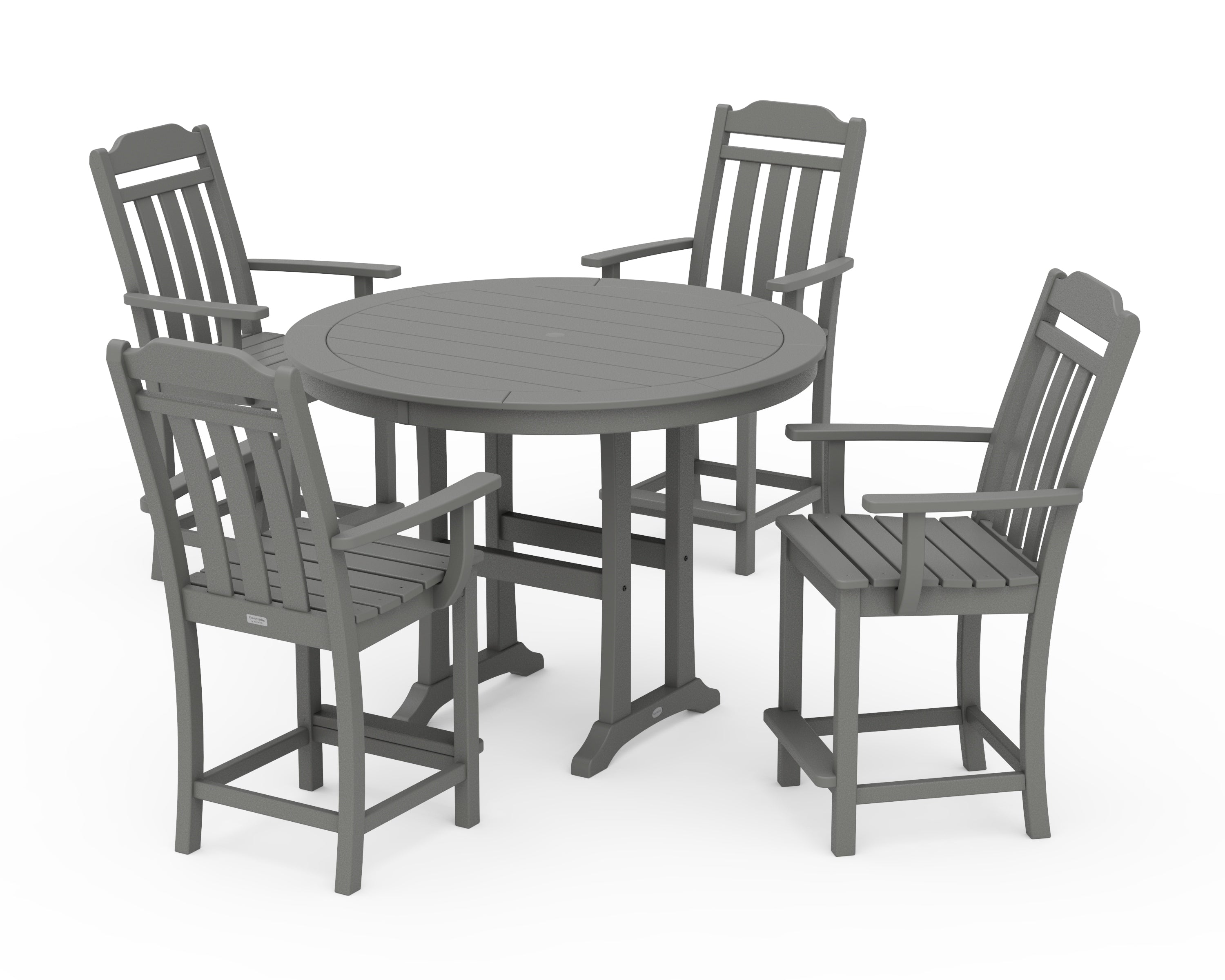 Country Living Cottage 5-Piece Round Counter Set in Slate Grey