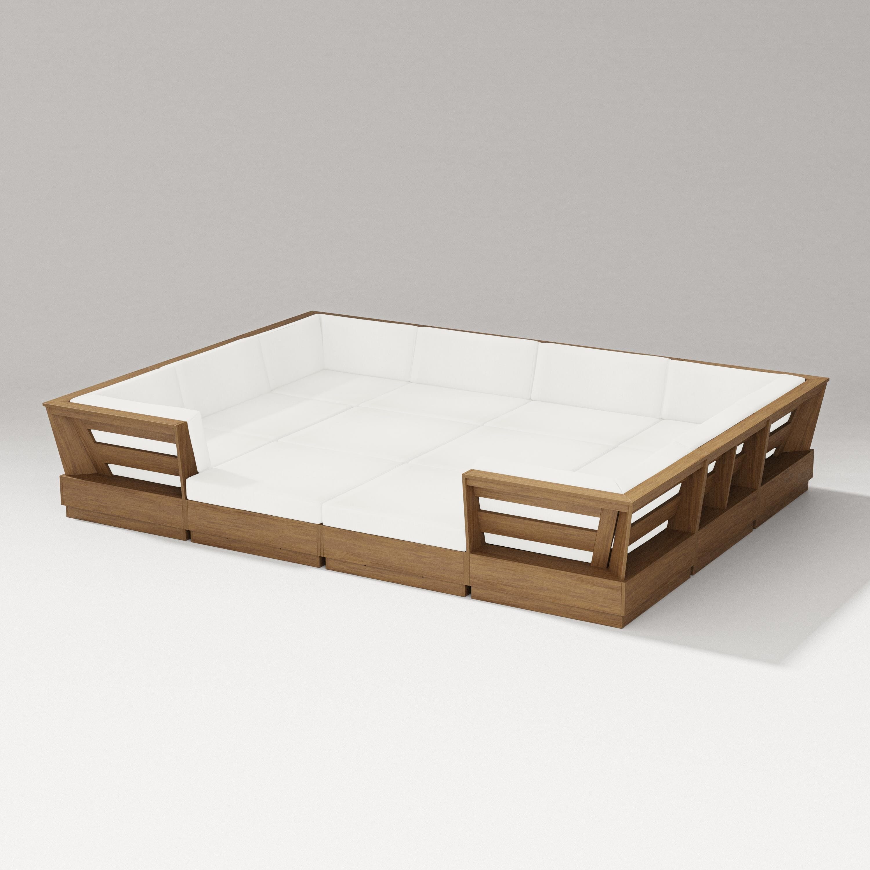 PW Designer Series Elevate 12-Piece Pit Sectional in Natural / Natural Linen