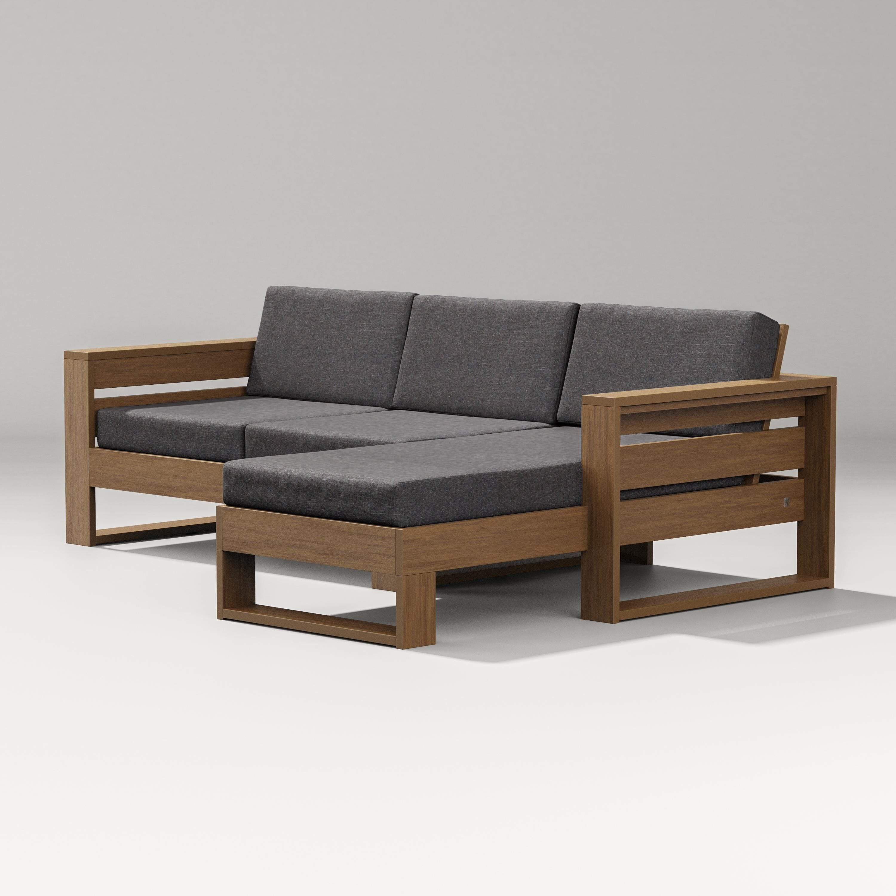PW Designer Series Latitude Right Chaise Sectional in Natural / Ash Charcoal
