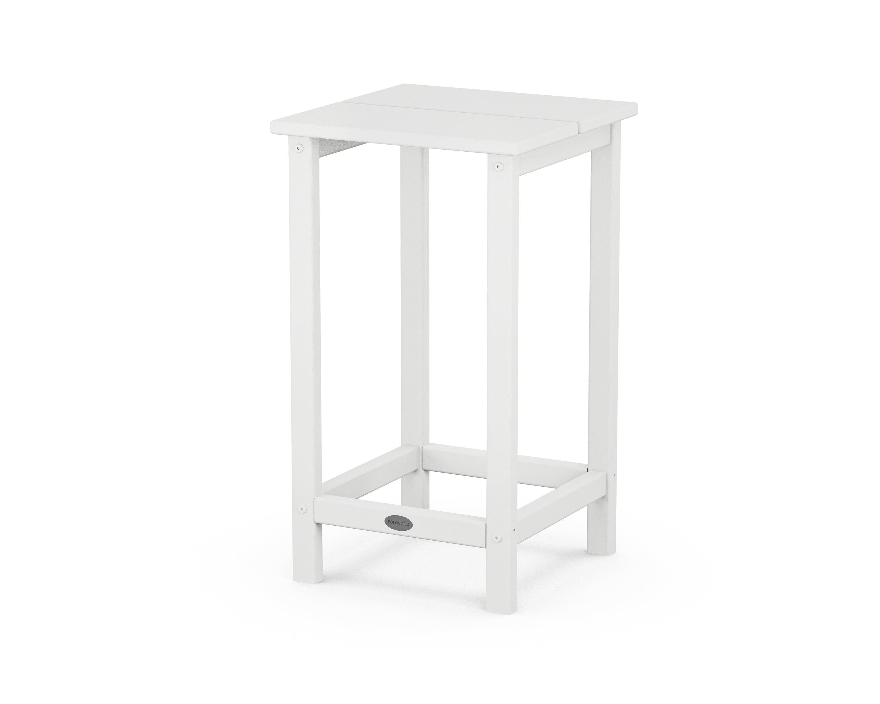 POLYWOOD Studio Square Counter Side Table in White